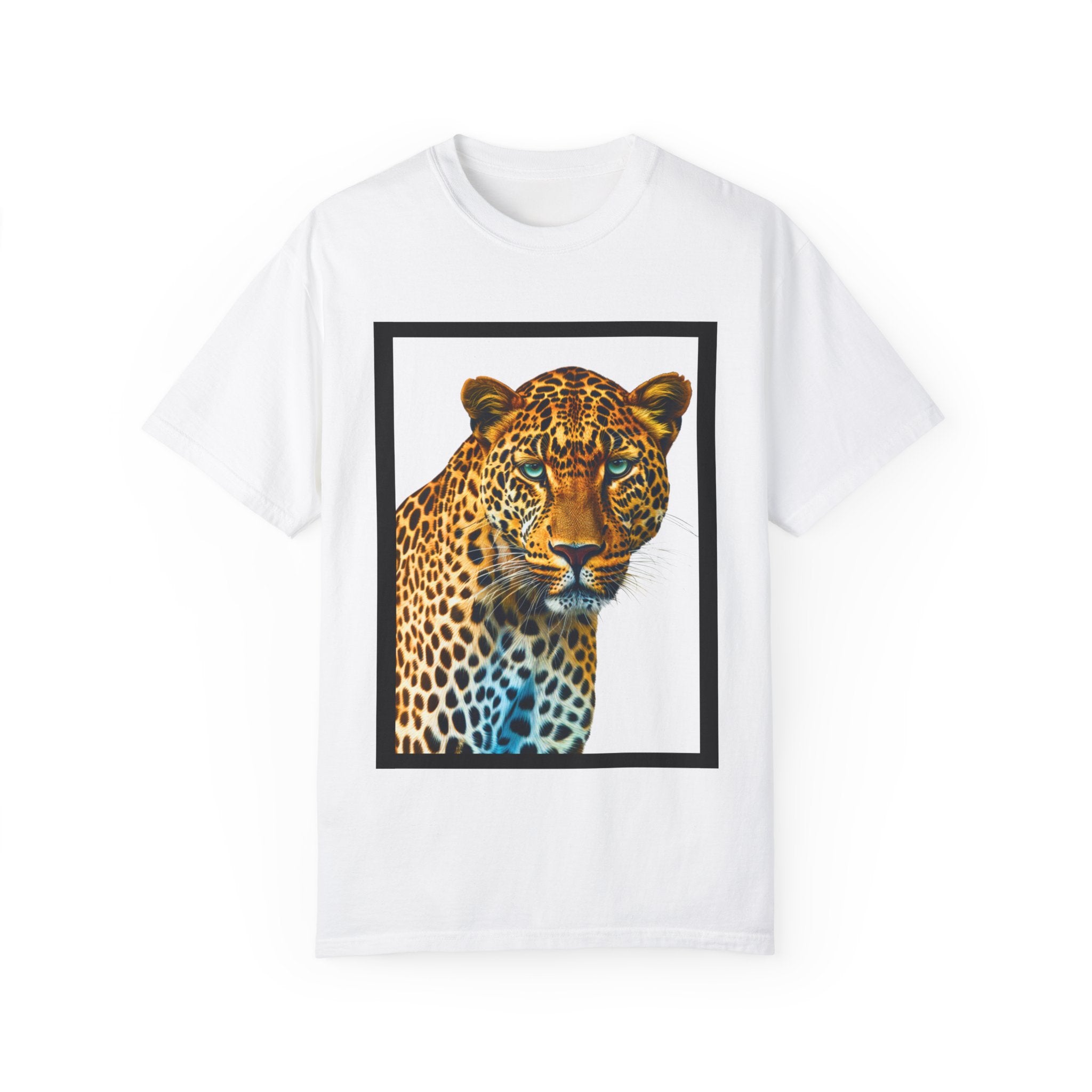 Leopard Print Unisex Garment-Dyed T-Shirt | Wild Animal Graphic Tee - Angel Body