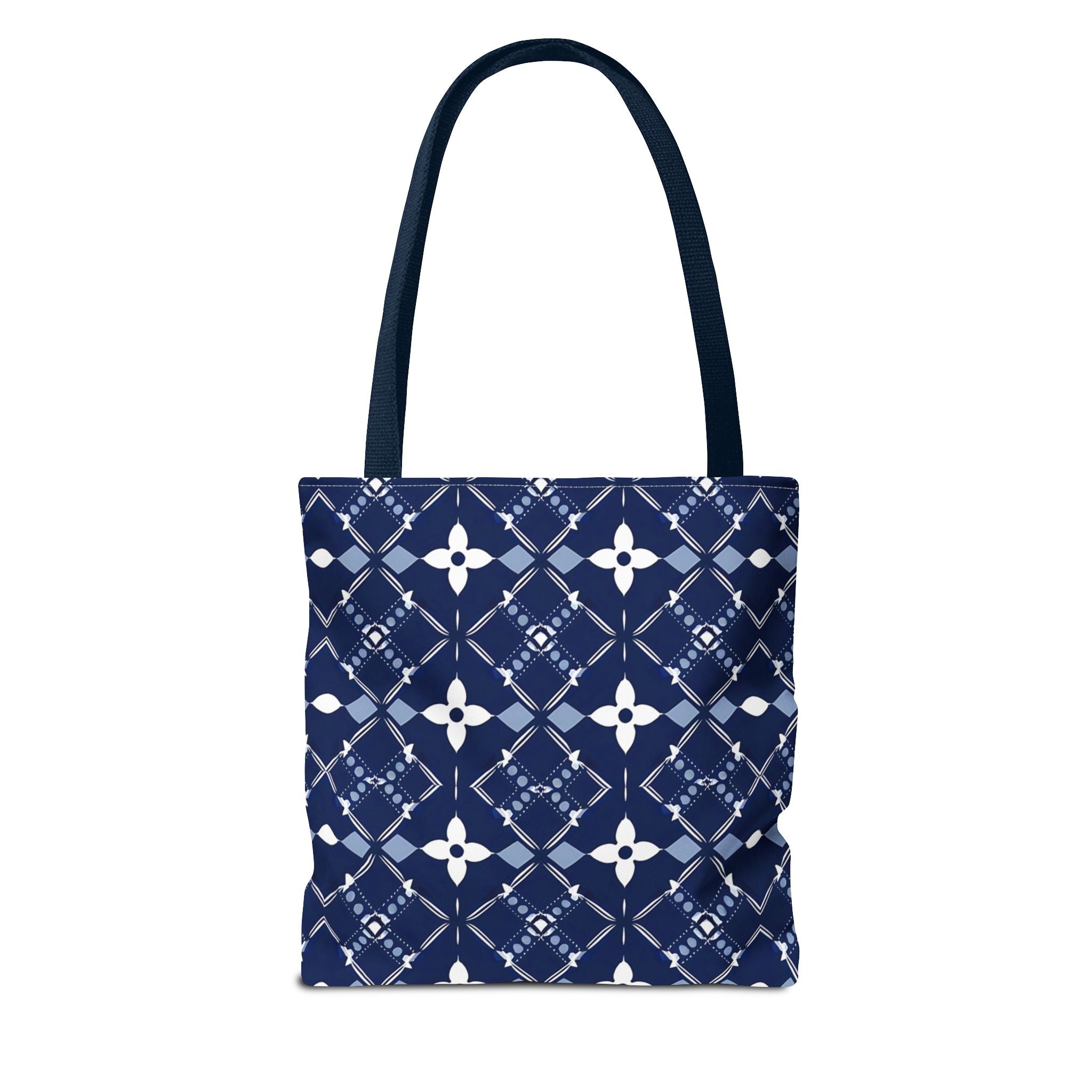 Navy Floral Pattern Tote Bag - Stylish & Versatile for Everyday Use