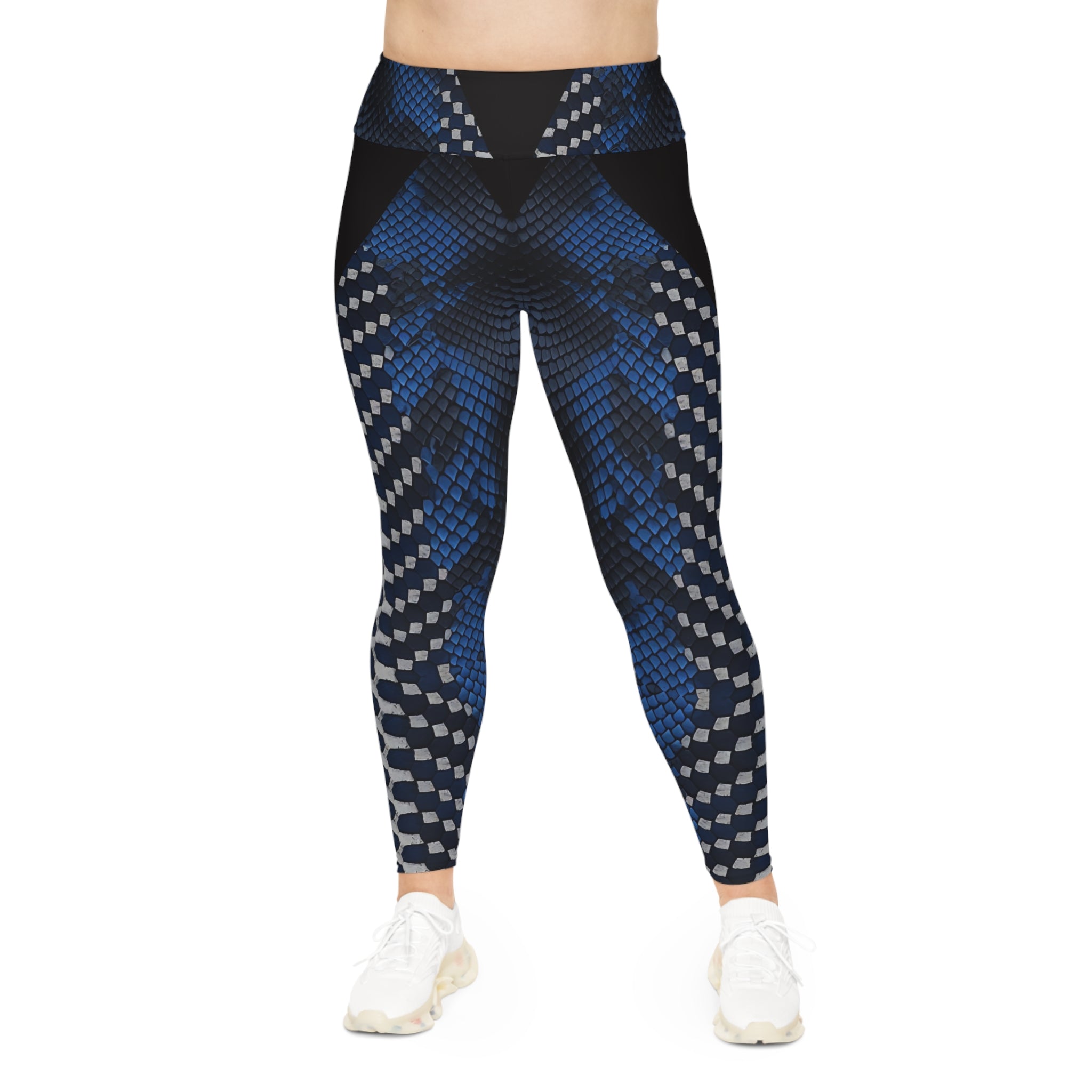 Blue Python Plus Size Leggings – Stylish, Comfortable Activewear - Angel Body