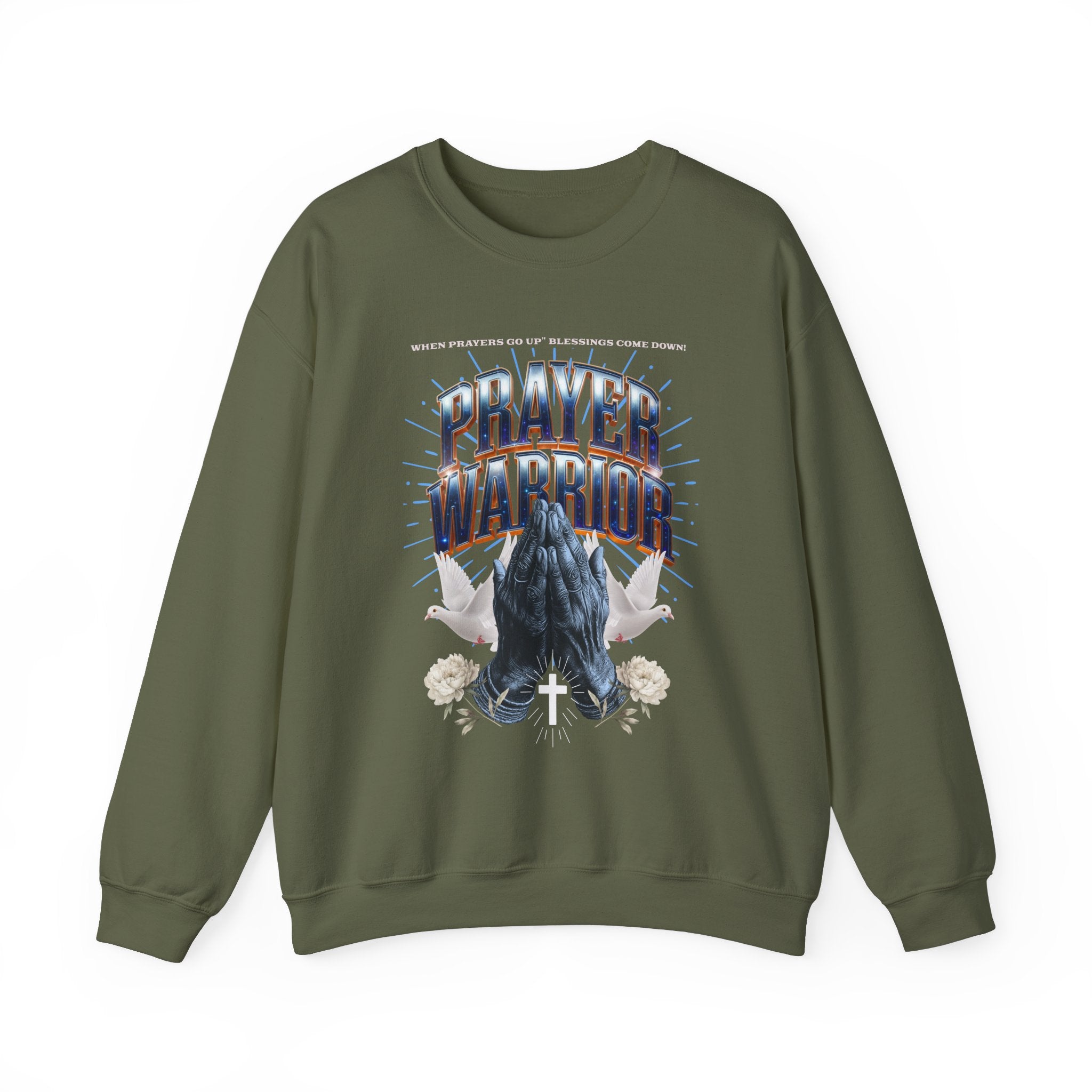 Prayer Warrior Crewneck Sweatshirt - Unisex Heavy Blend™ - Faith-Inspired Apparel