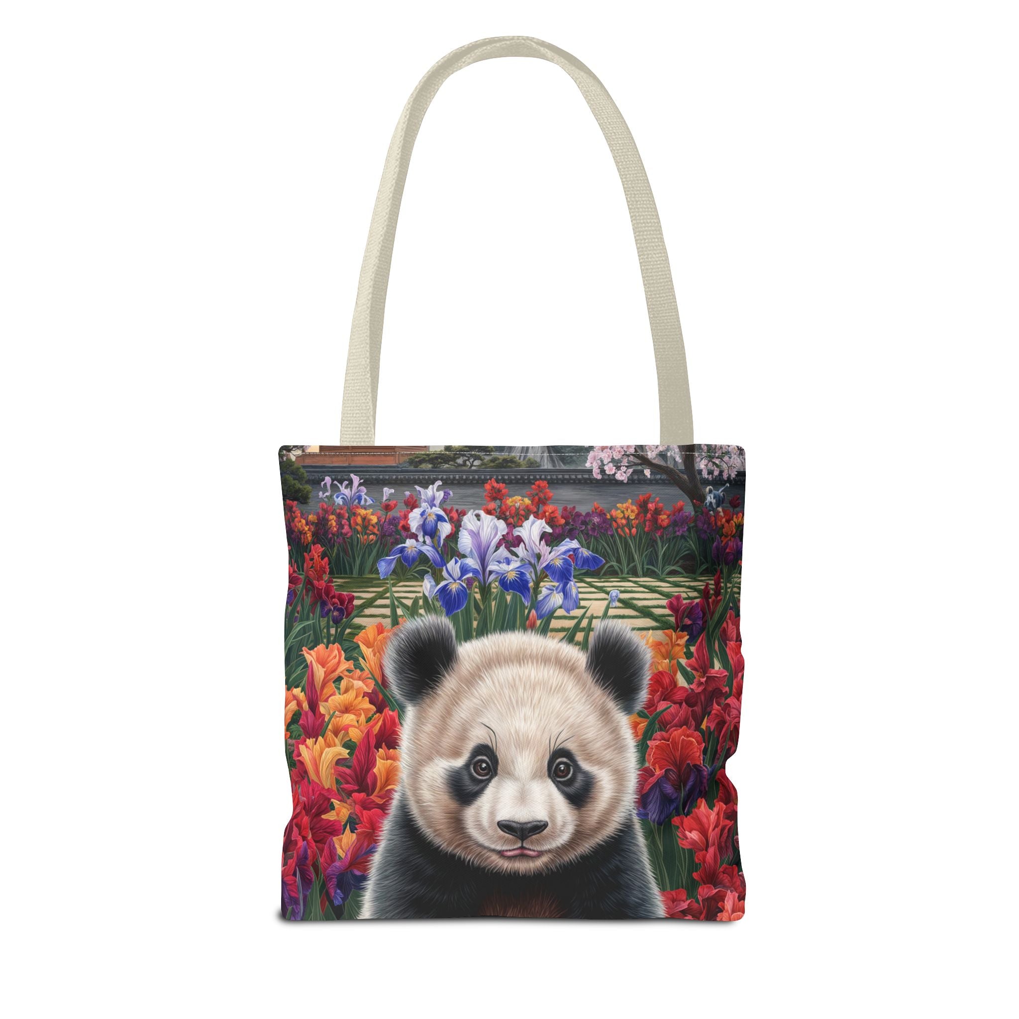 Adorable Panda Tote Bag - Floral Design for Animal Lovers