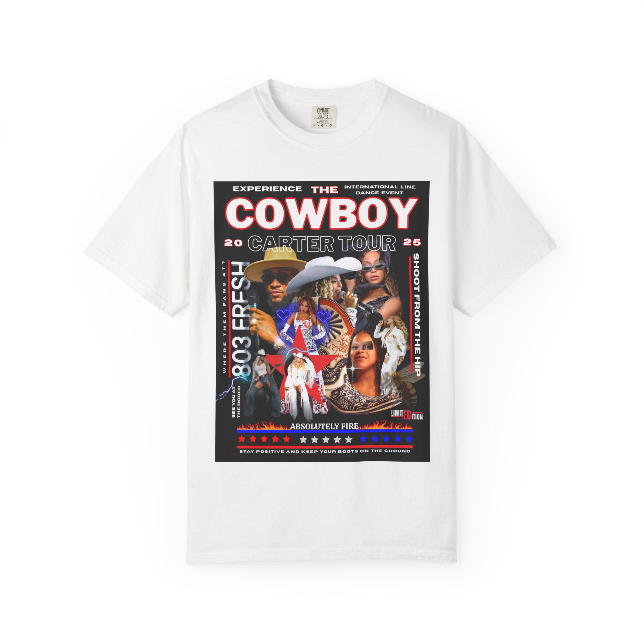 Retro Concert T-Shirt, Cowboy Tour Apparel, Vintage Band Tee, Music Festival Shirt, Unisex Garment-Dyed Top - Angel Body