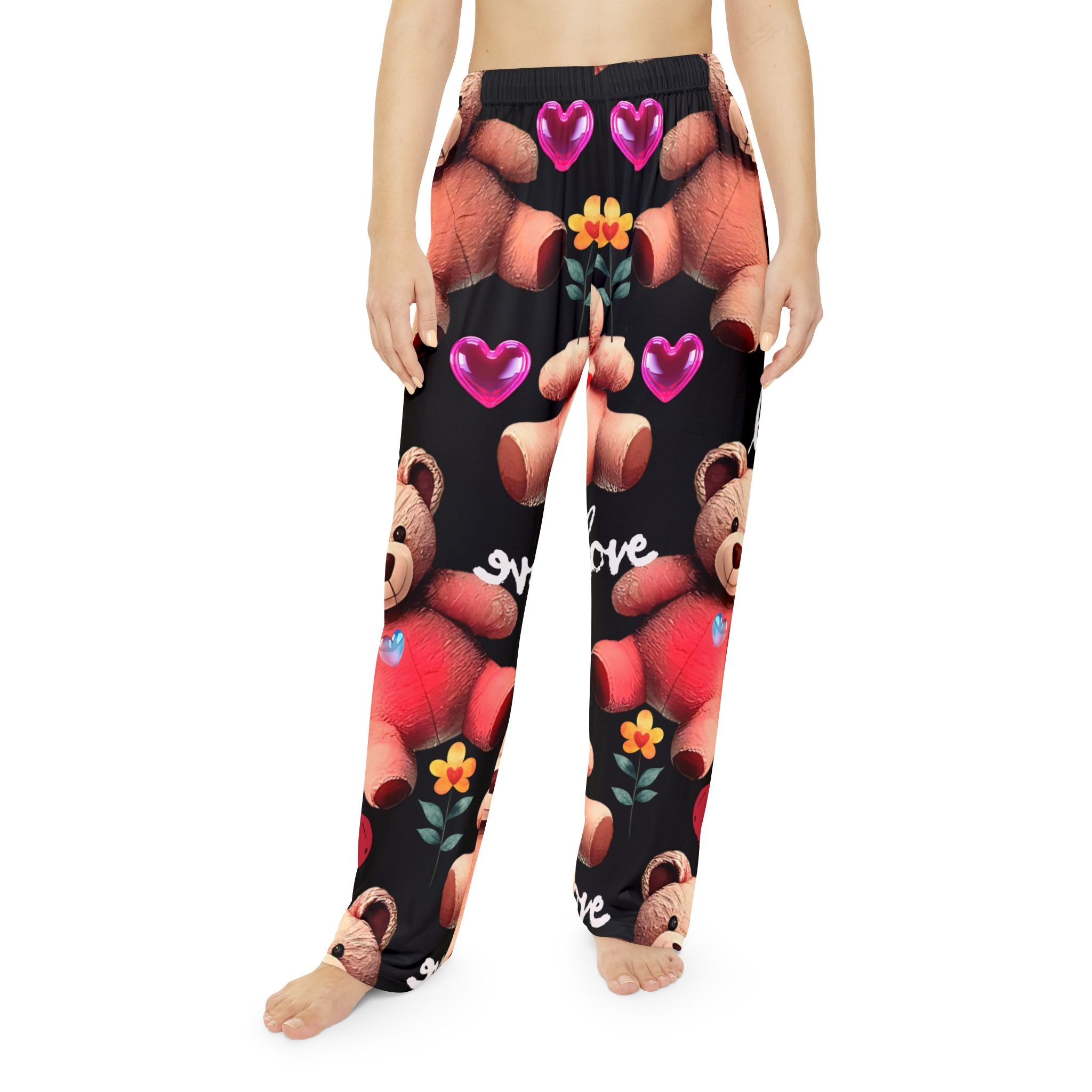 Fun,Cozy ,Cute Playful Love Bear Women's Pajama Pants premium quality