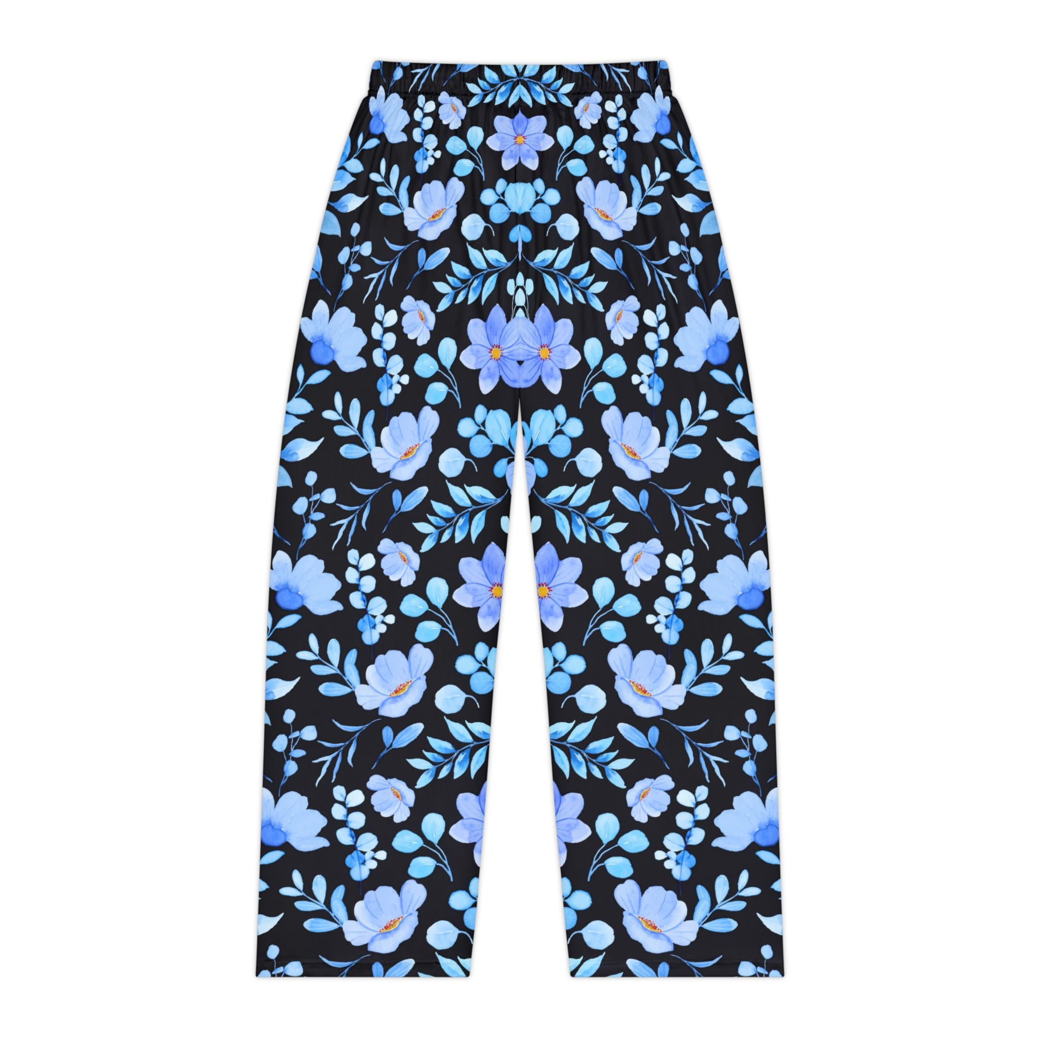 Floral Passionate Blue Women's Pajama Pants - Cozy Blue Blossom Design for Relaxation & Sleep