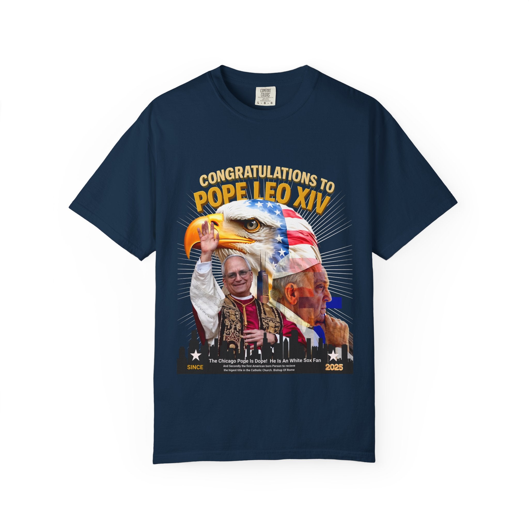 Pope Leo XIV Celebration T-Shirt - Unisex Garment-Dyed Tee - Angel Body