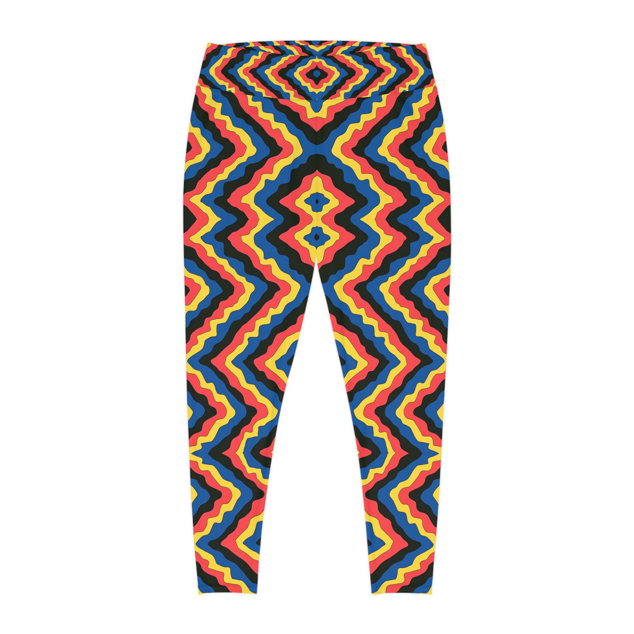 New Custom design Plus Size Leggings - Colorful Retro Pattern for Active Comfort