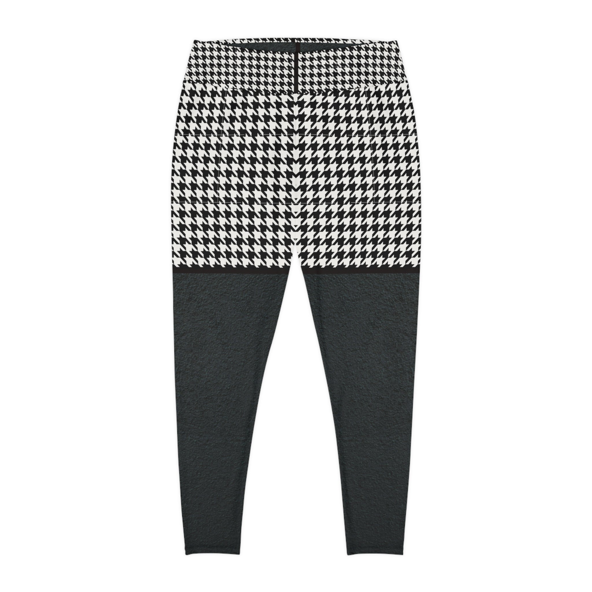 Stylish Plus Size Leggings - Houndstooth Print for Comfort and Confidence