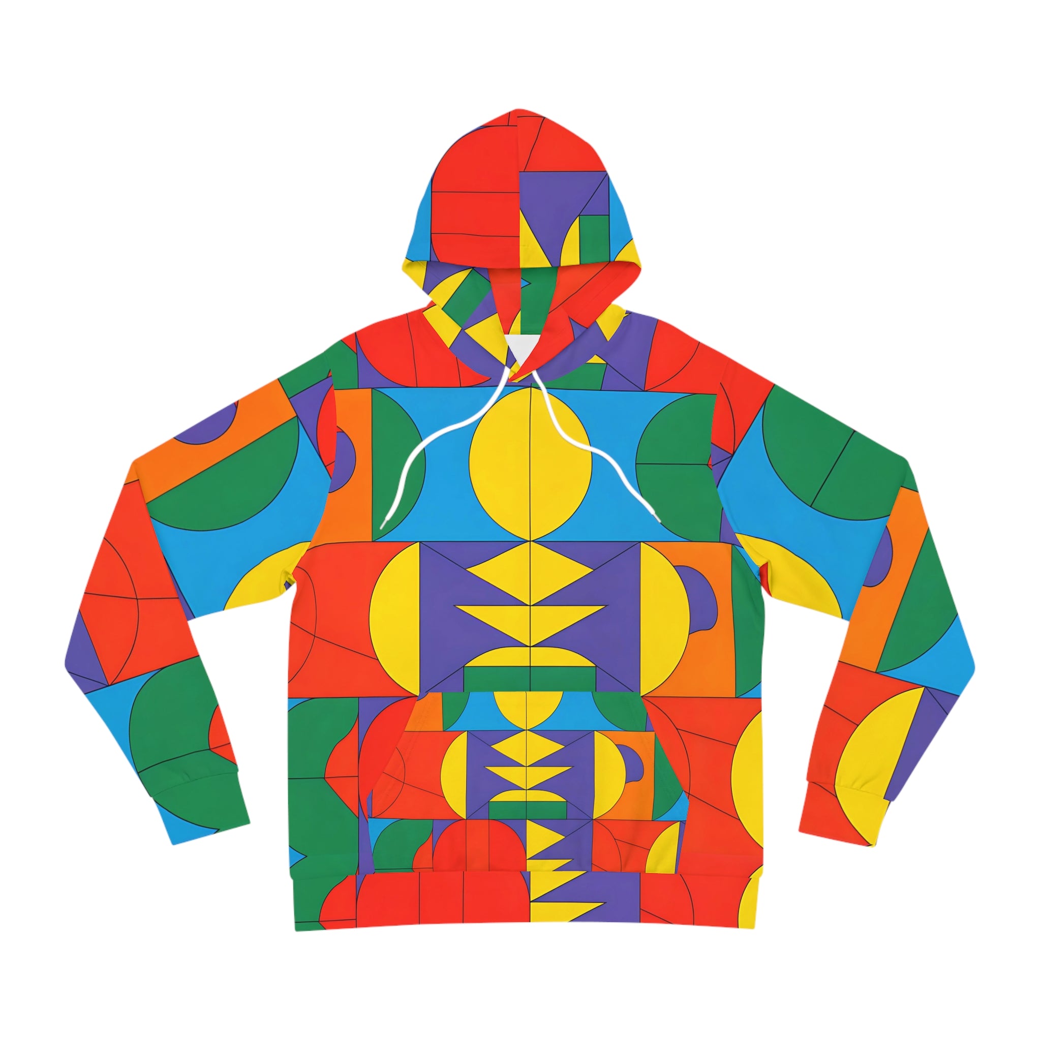 Unisex Vibrant Geometric Fashion Hoodie - Colorful Artwear for Bold Style