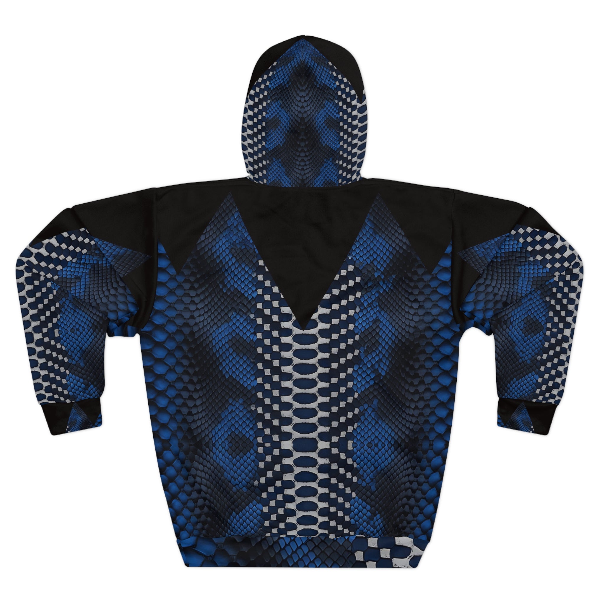 Blue Snake Print Unisex Pullover Hoodie | Trendy and Stylish Outerwear for Casual Wear - Angel Body