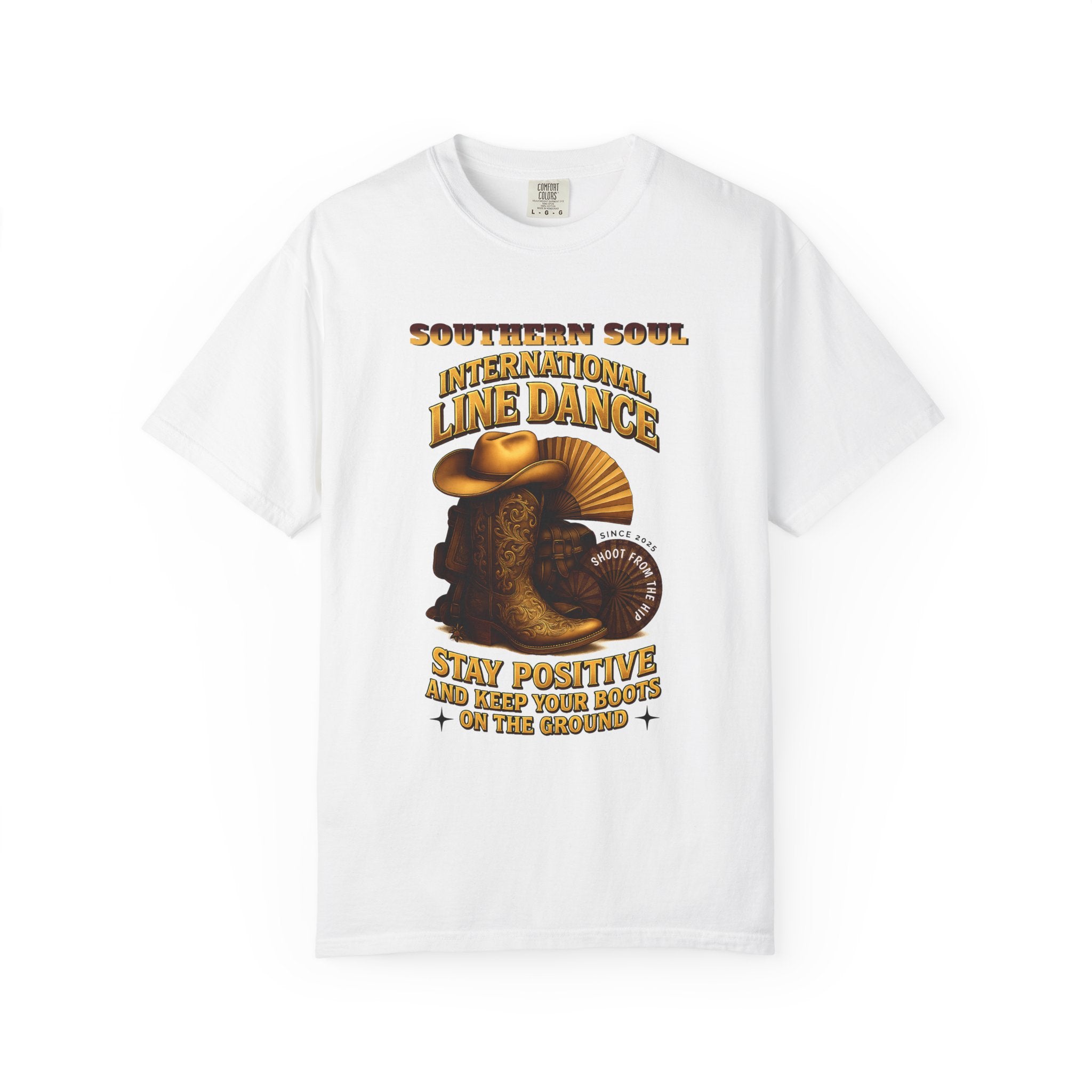 Southern Soul Line Dance T-Shirt, Unisex Garment-Dyed Tee, Stay Positive Quote Shirt, Country Dance Apparel, Gift for Dancers - Angel Body