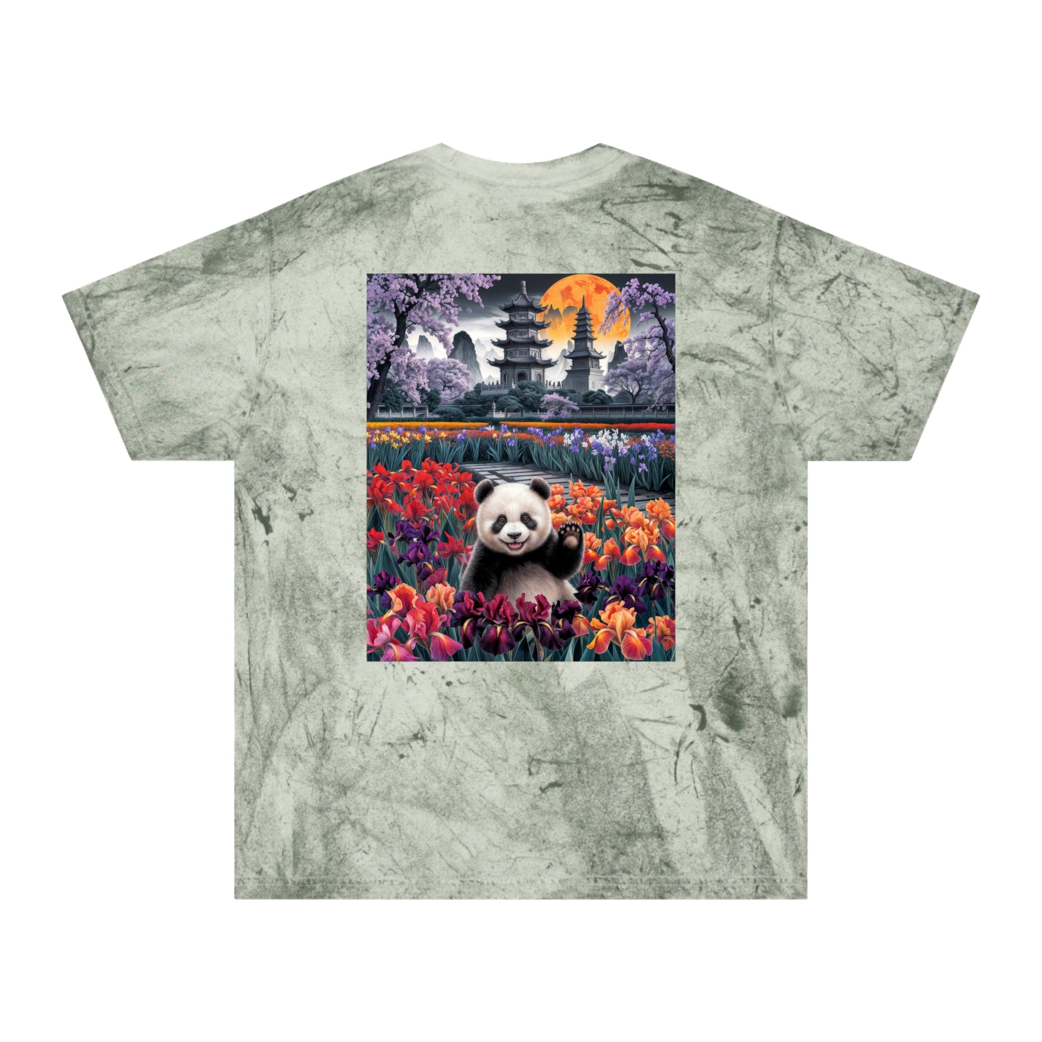 Vibrant Panda Delight Unisex T-Shirt - Colorful Floral Design