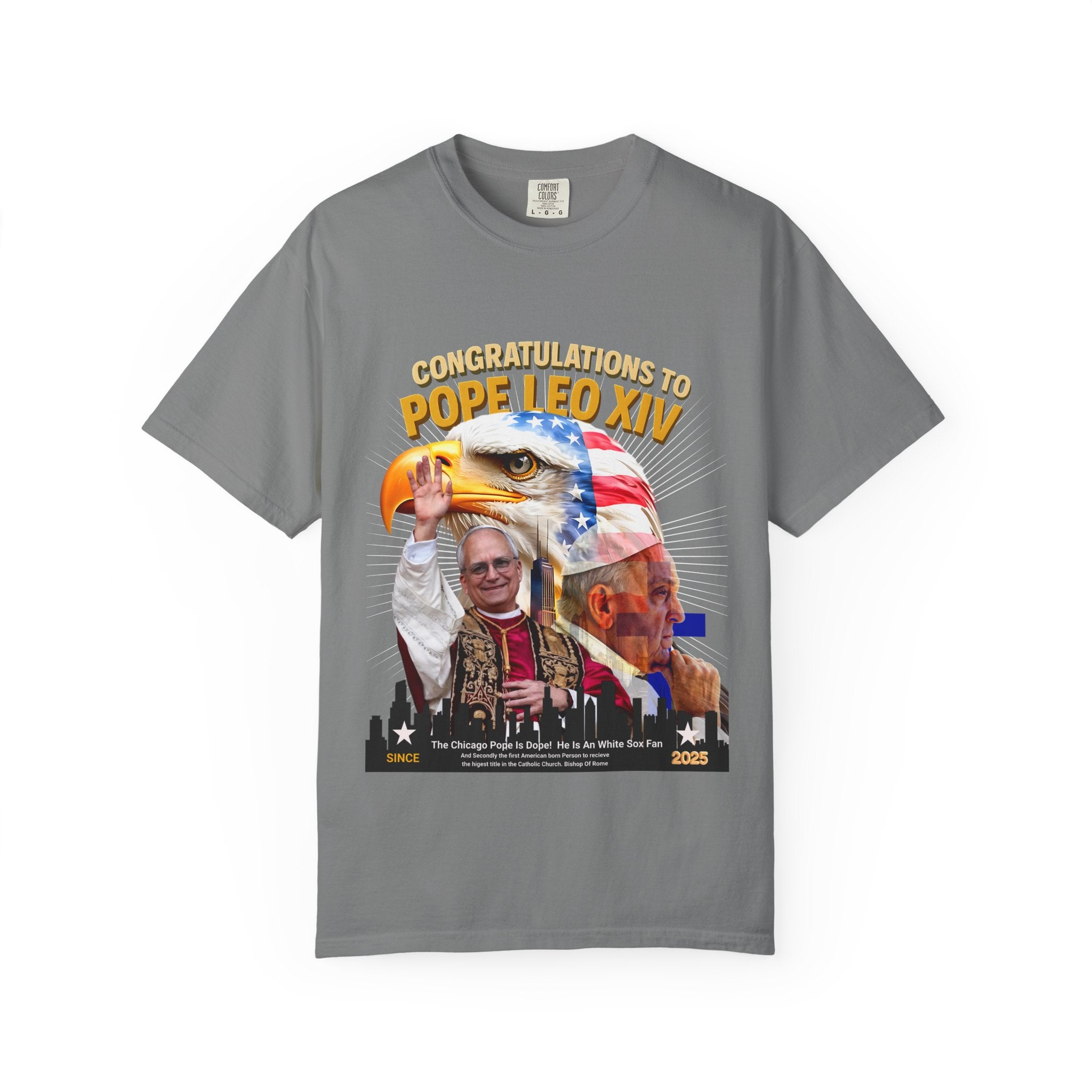 Pope Leo XIV Celebration T-Shirt - Unisex Garment-Dyed Tee - Angel Body