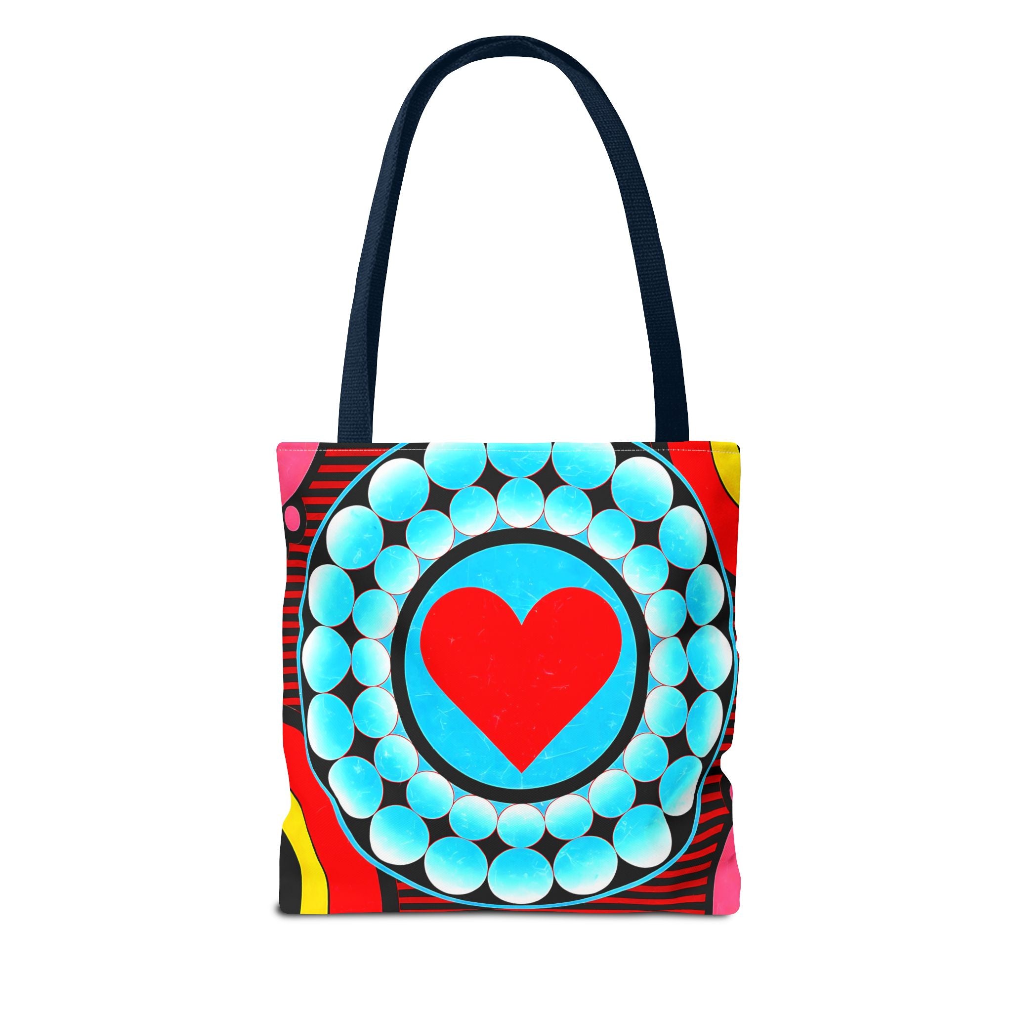 Colorful Heart Pattern Tote Bag - Perfect for Love and Festivals