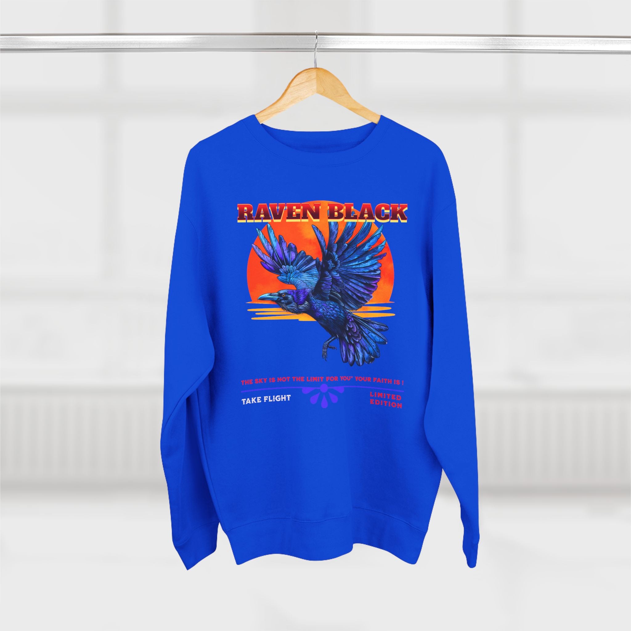 Unisex Crewneck Sweatshirt: Raven Black - Angel Body