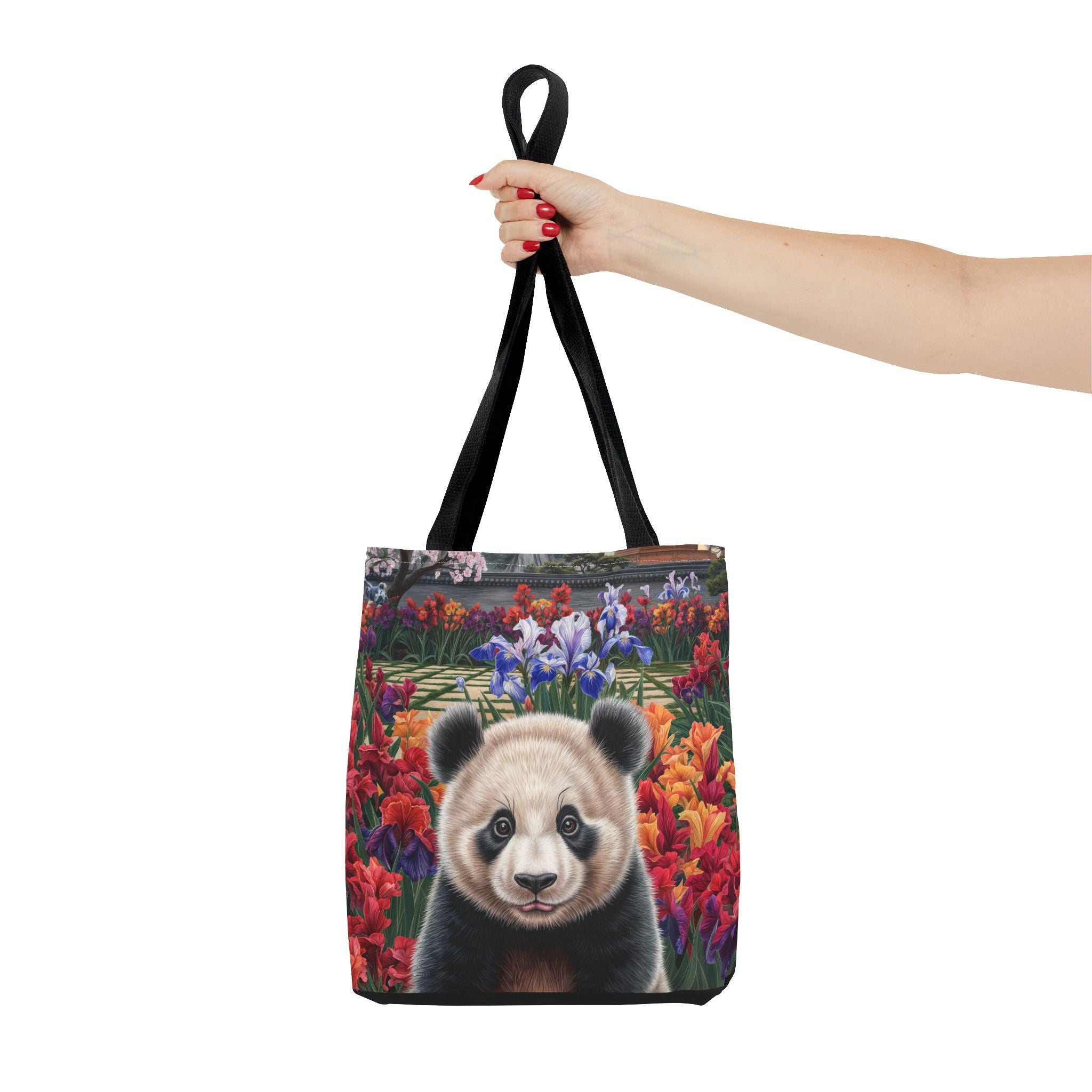 Adorable Panda Tote Bag - Floral Design for Animal Lovers