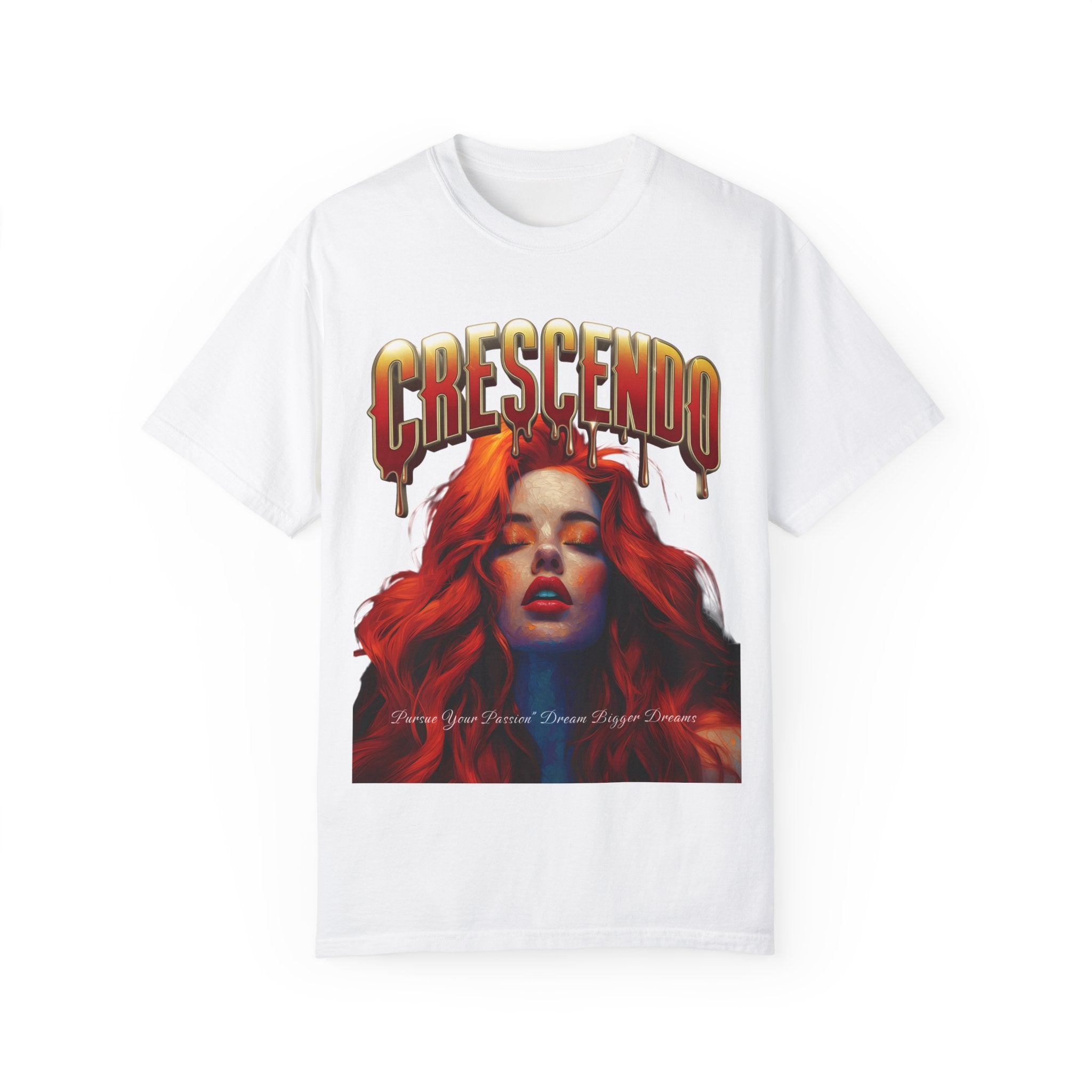 CRESCENDO a shirt with a message Take your life to the highest heights Unisex Garment-Dyed T-Shirt - Vibrant Artistic Tee