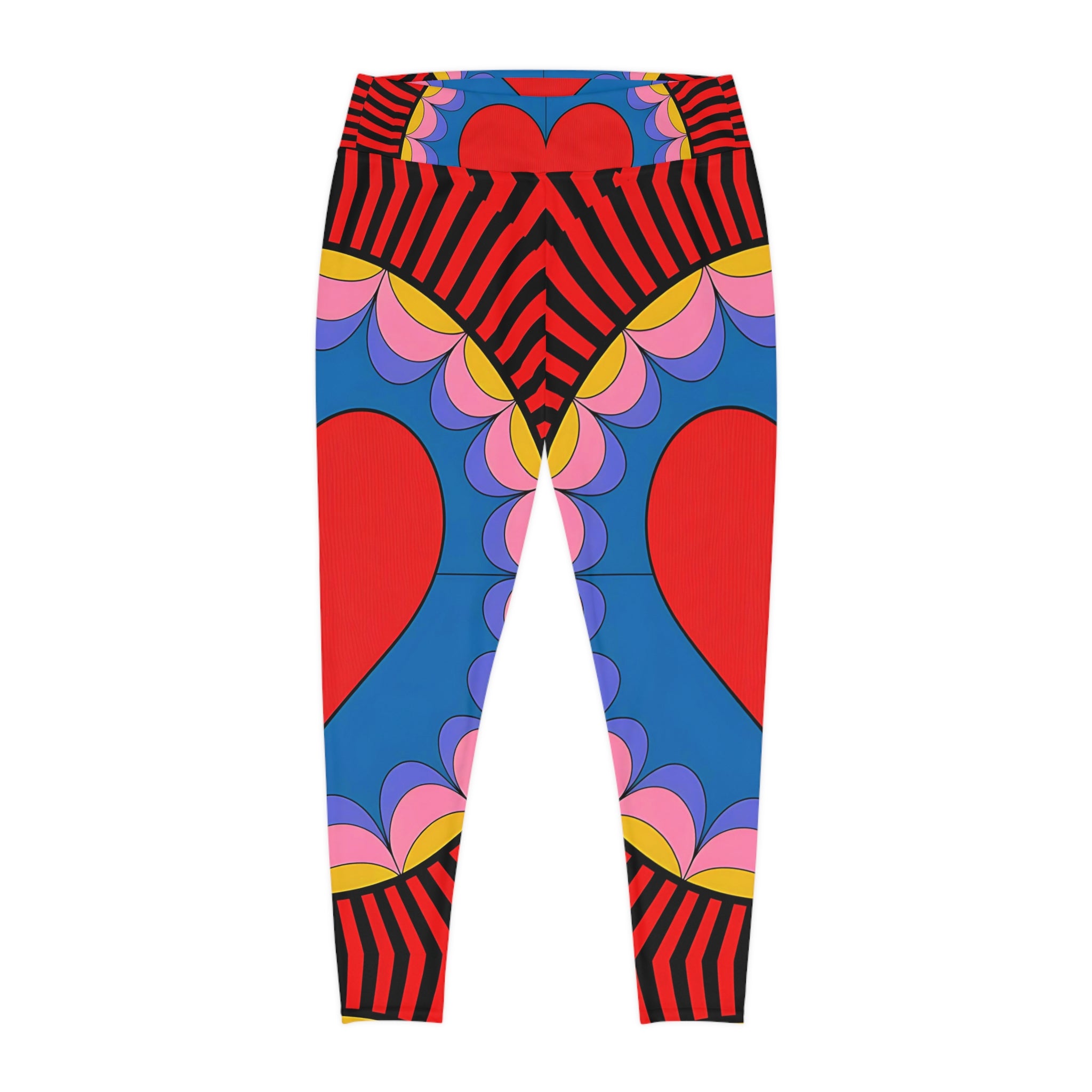 New Custom design Heart Print Plus Size Leggings - Stylish & Comfortable Activewear