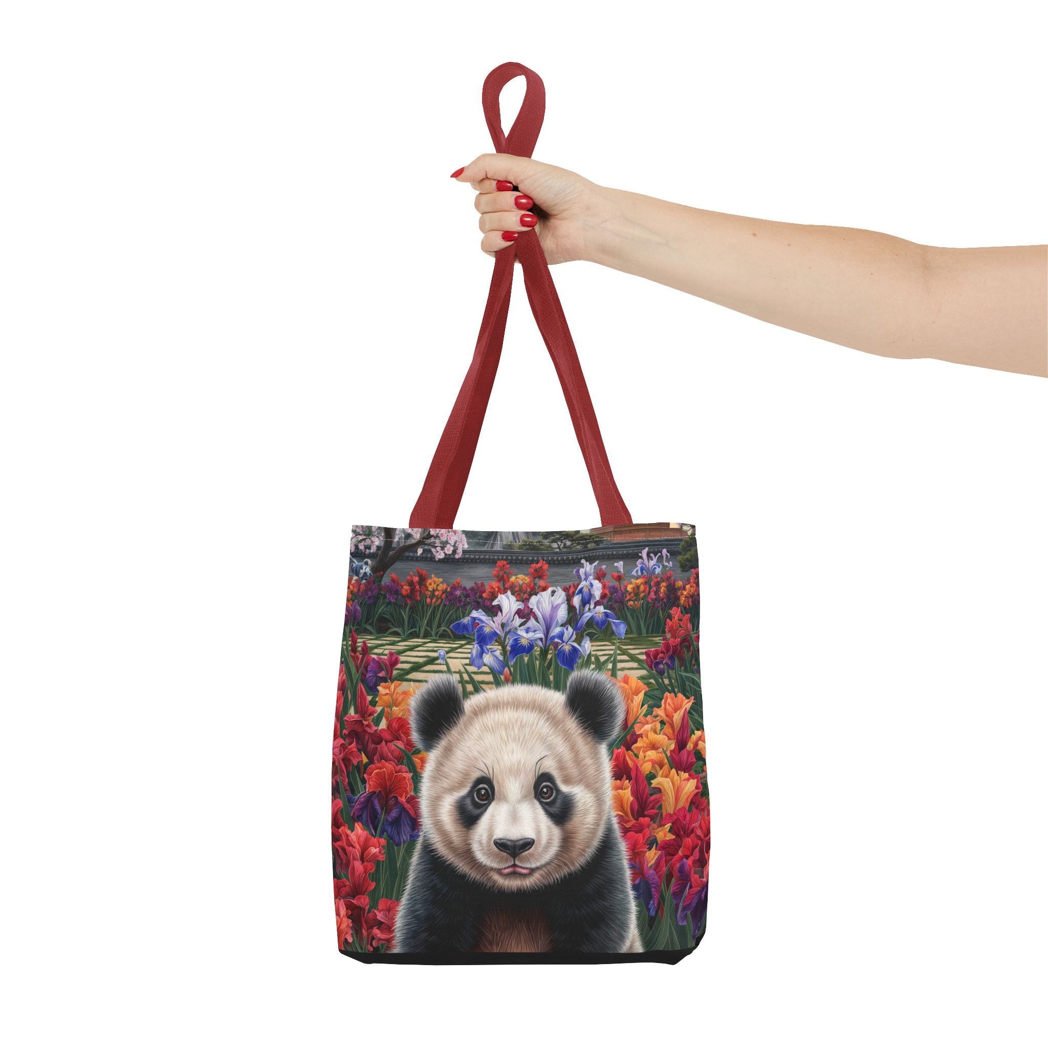 Adorable Panda Tote Bag - Floral Design for Animal Lovers