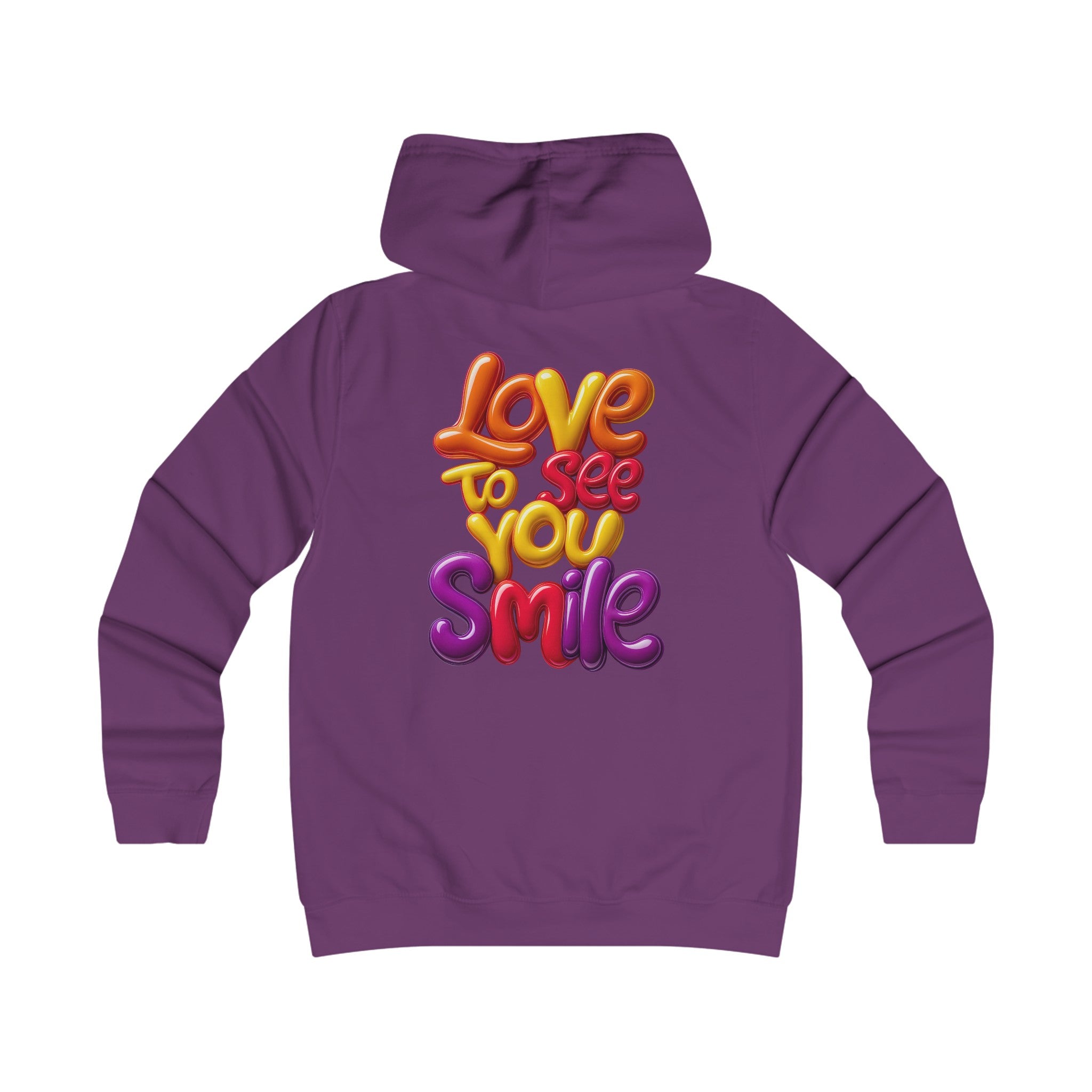 Girlie College Hoodie: 3D. Love to see you smile