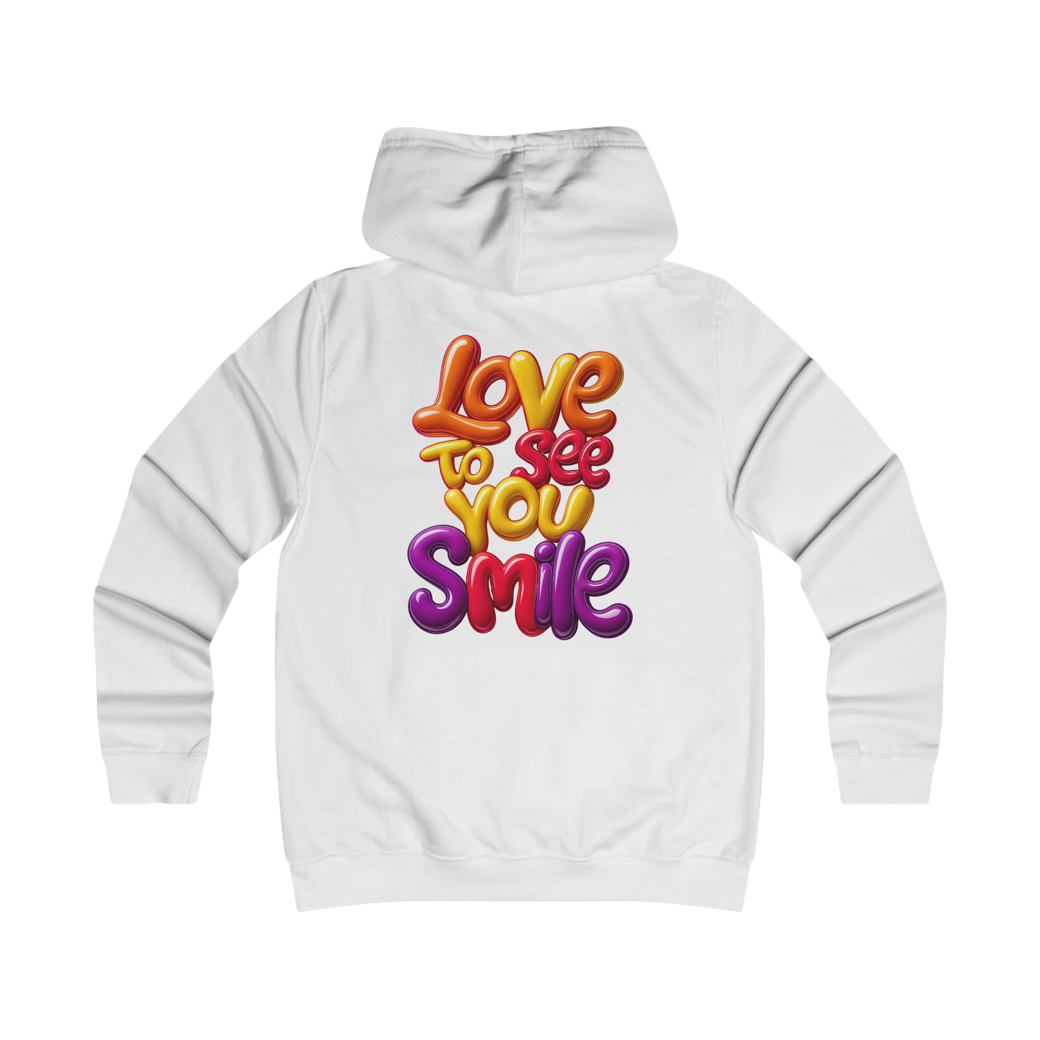 Girlie College Hoodie: 3D. Love to see you smile