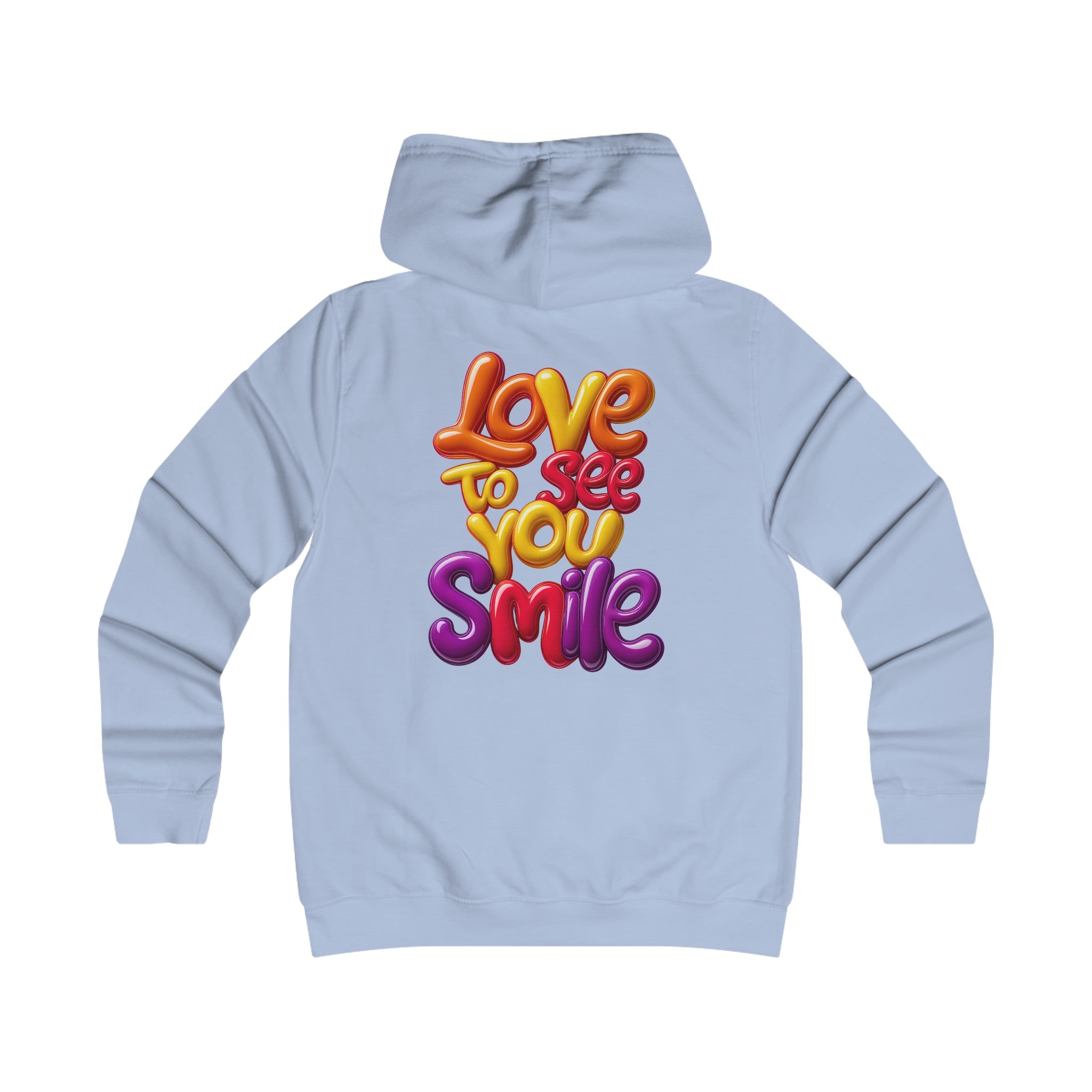 Girlie College Hoodie: 3D. Love to see you smile