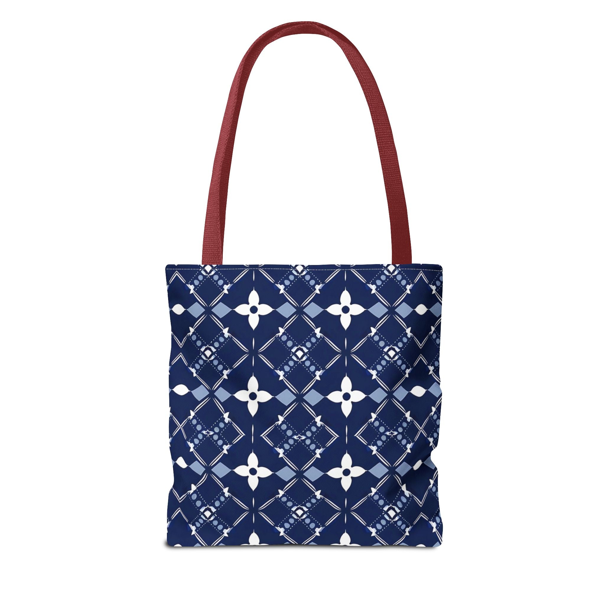 Navy Floral Pattern Tote Bag - Stylish & Versatile for Everyday Use