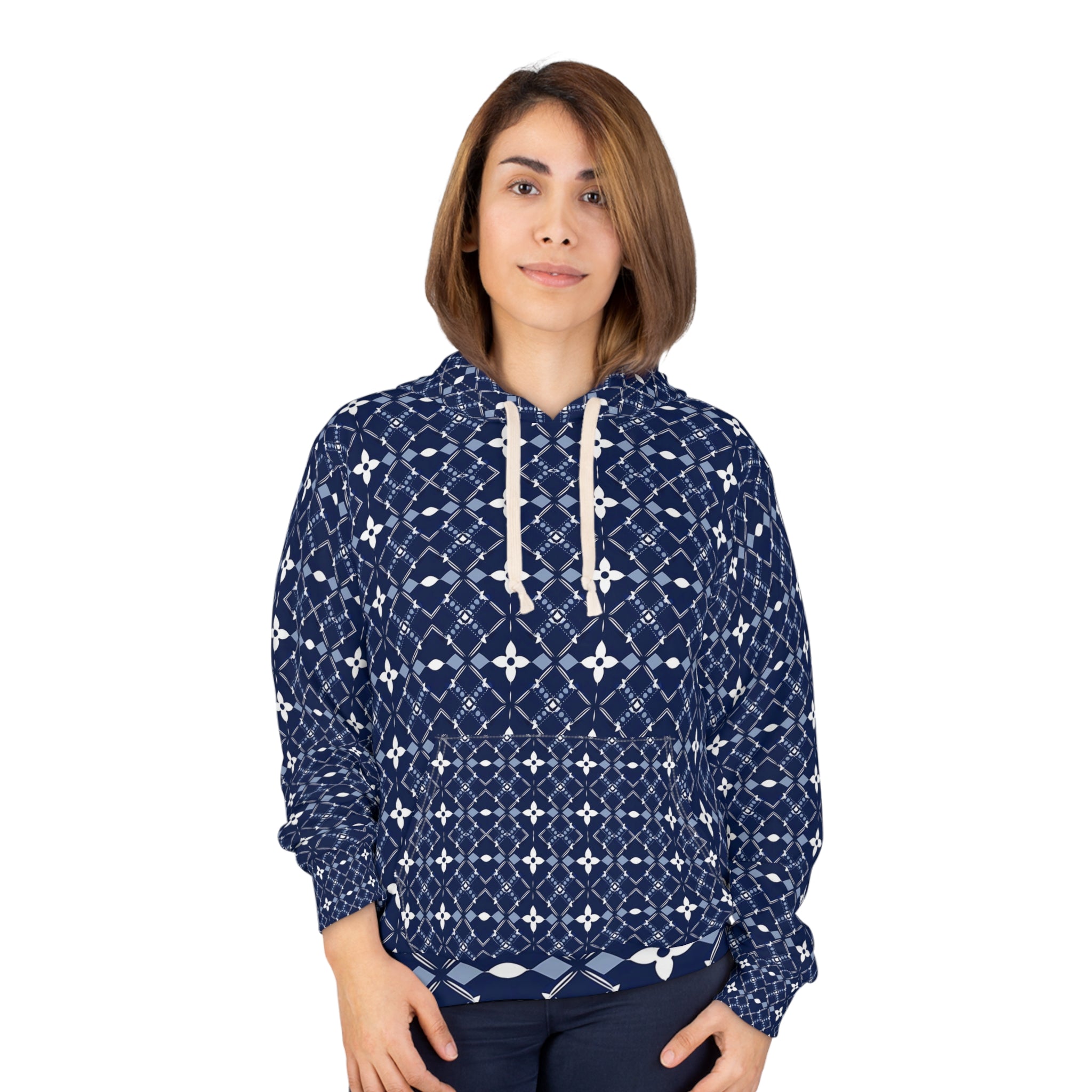 Cozy Floral Pattern Unisex Pullover Hoodie - Perfect for Casual Outings and Relaxed Weekends