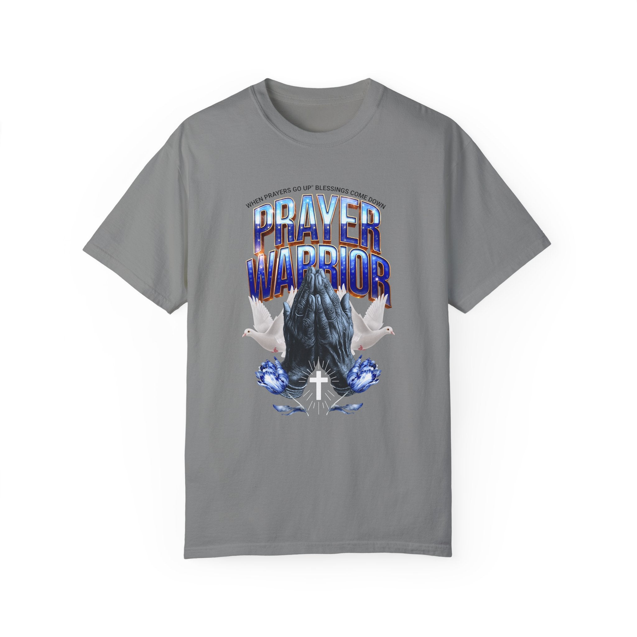 Prayer Warrior Garment-Dyed Unisex T-Shirt | Spiritual, Faith-Inspired Apparel - Angel Body