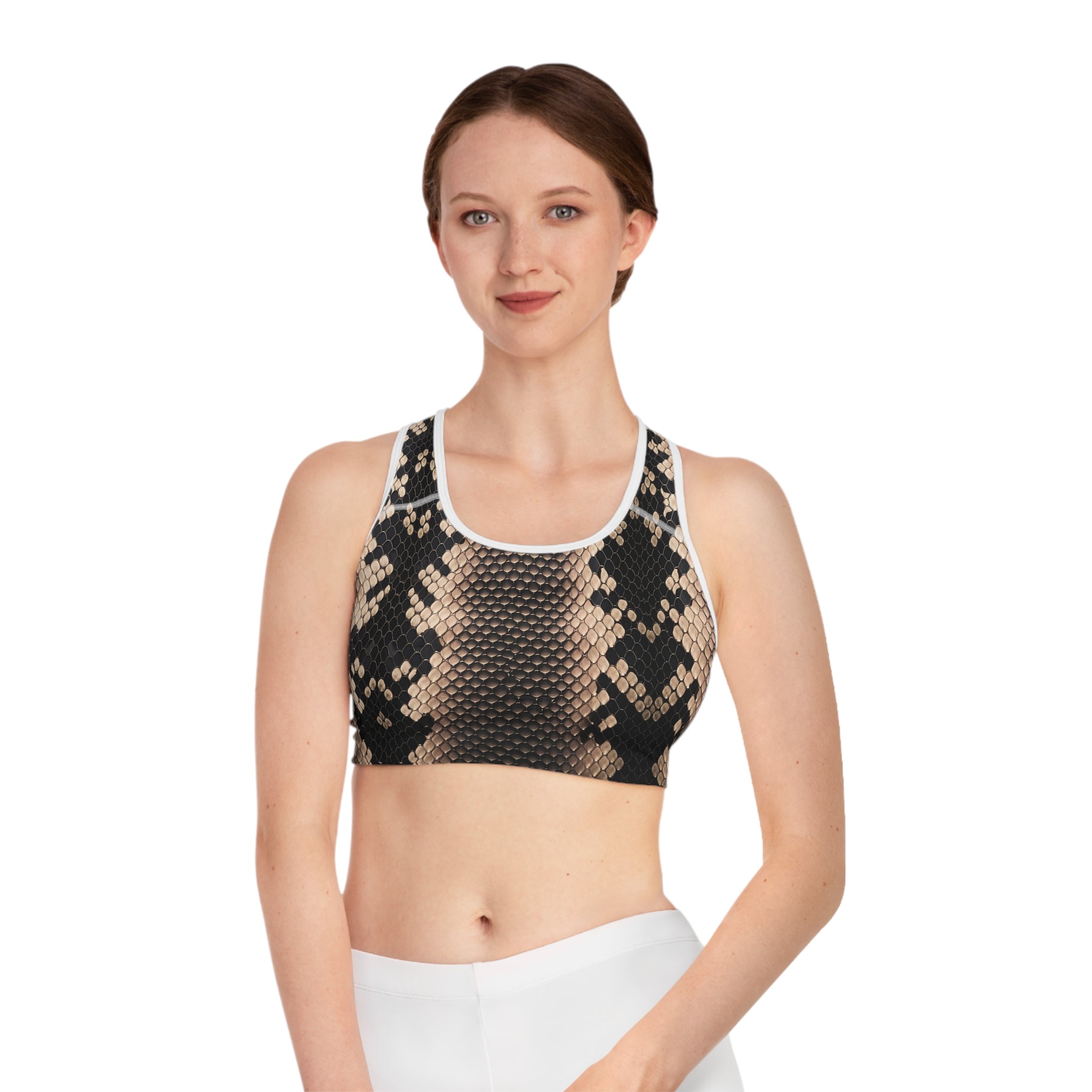 Stylish Python Print Sports Bra for Active Women