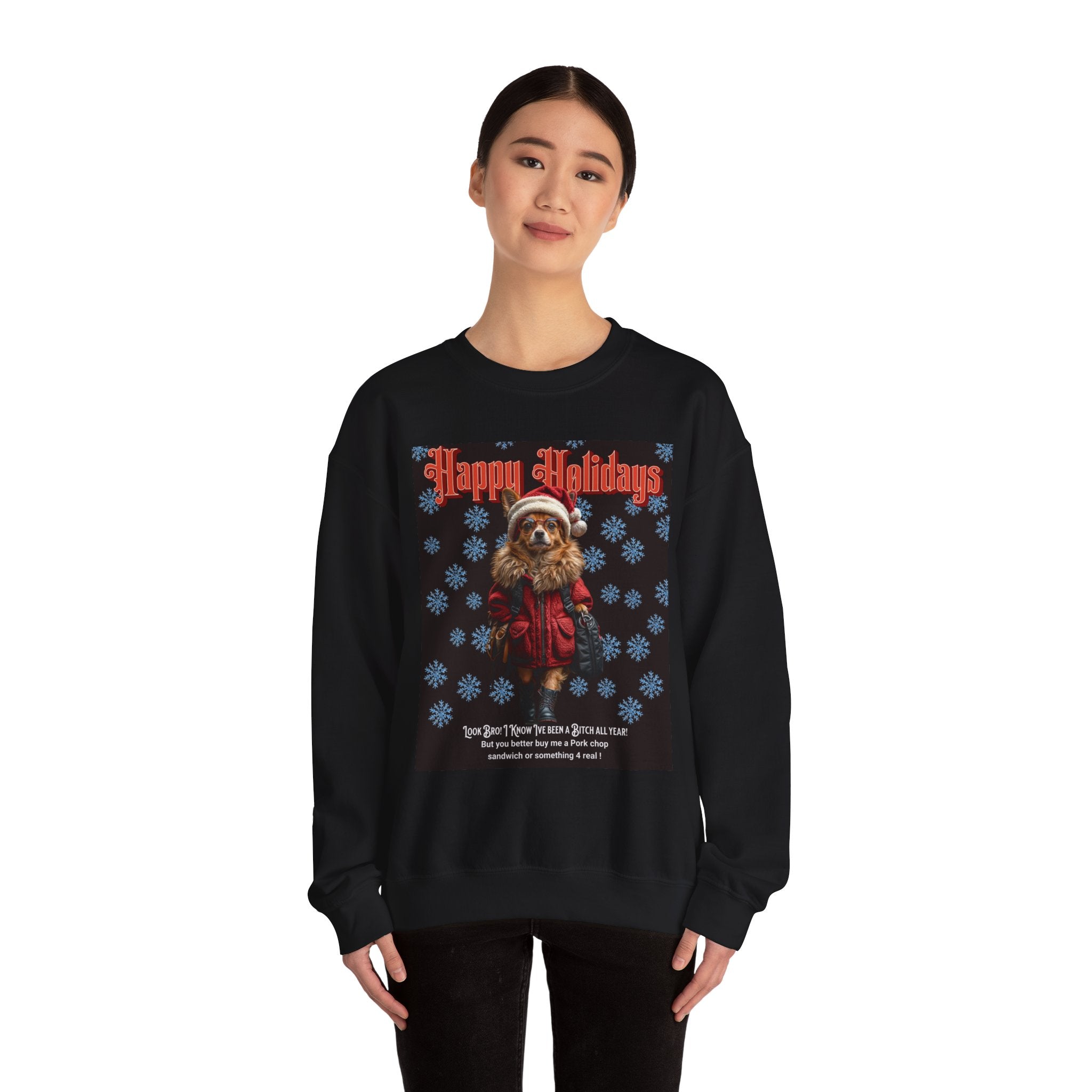 Funny Happy Holidays Dog Unisex Sweatshirt