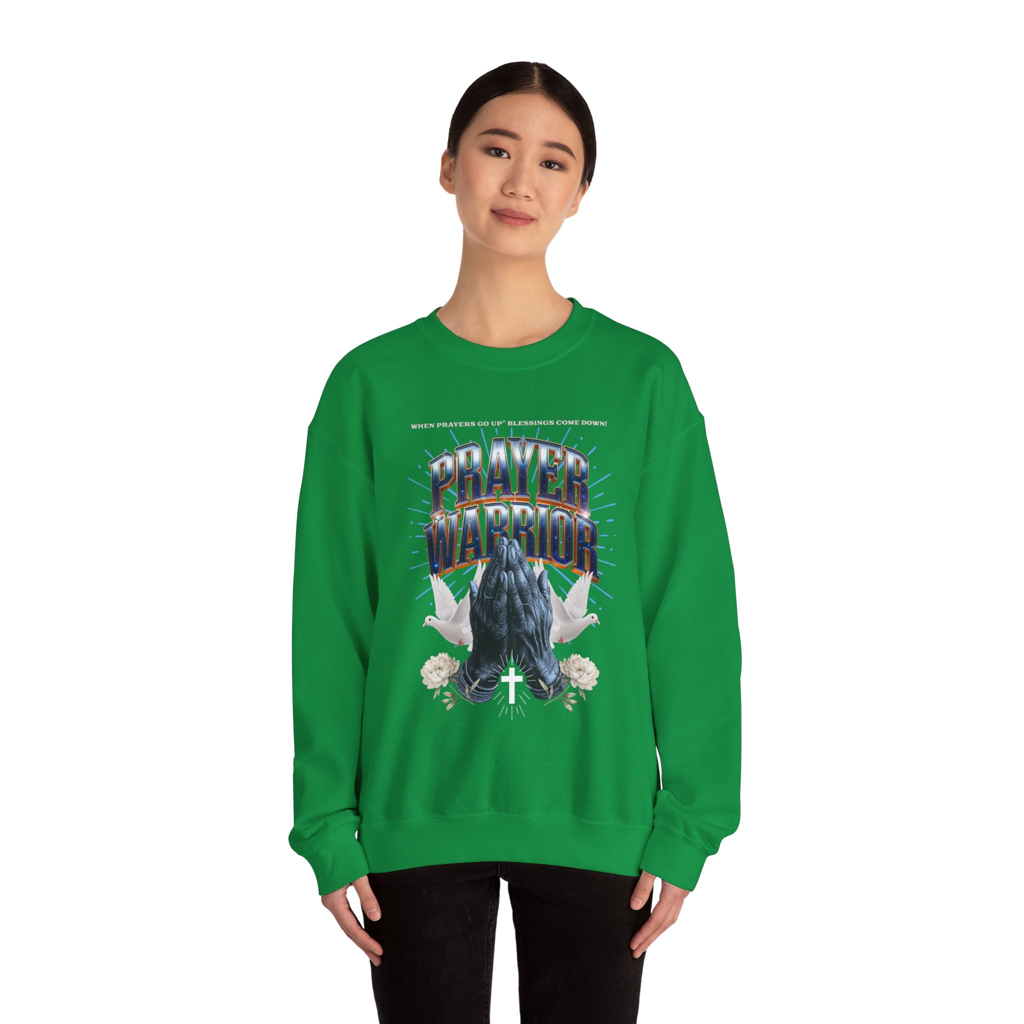 Prayer Warrior Crewneck Sweatshirt - Unisex Heavy Blend™ - Faith-Inspired Apparel