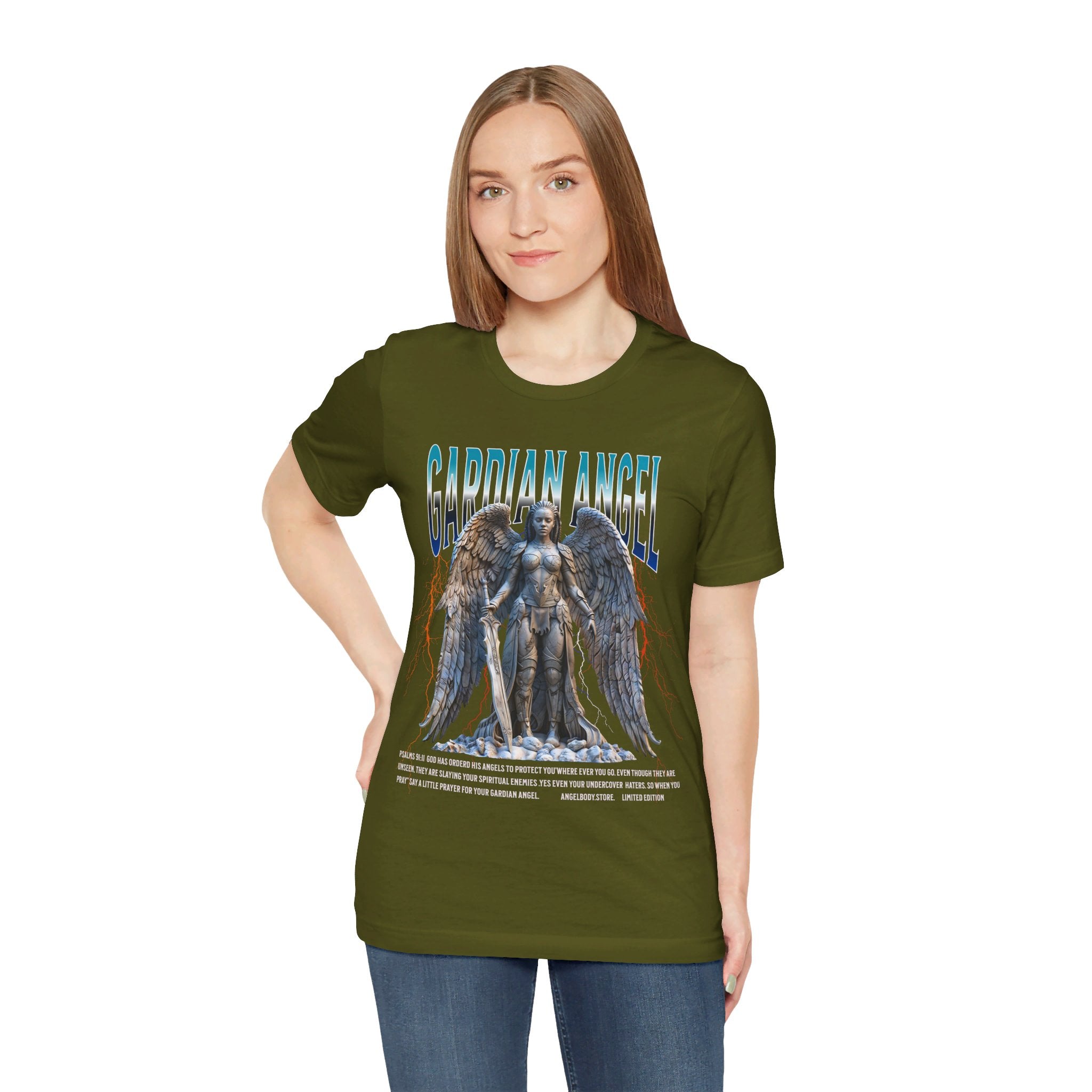 Unisex Jersey Short Sleeve Tee: Guardian Angel Spiritual Warrior 12 - Angel Body