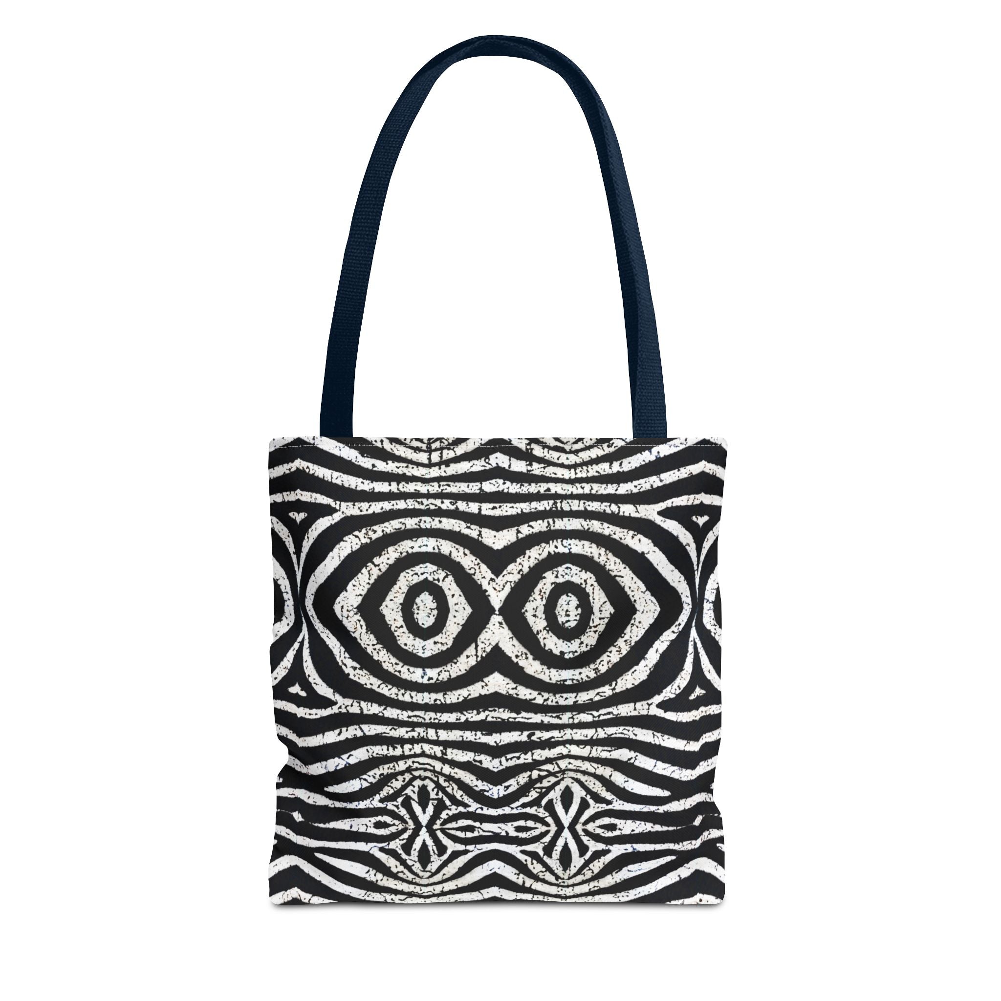 Trendy Black and White Tote Bag with Abstract Pattern | Stylish and Versatile Carryall