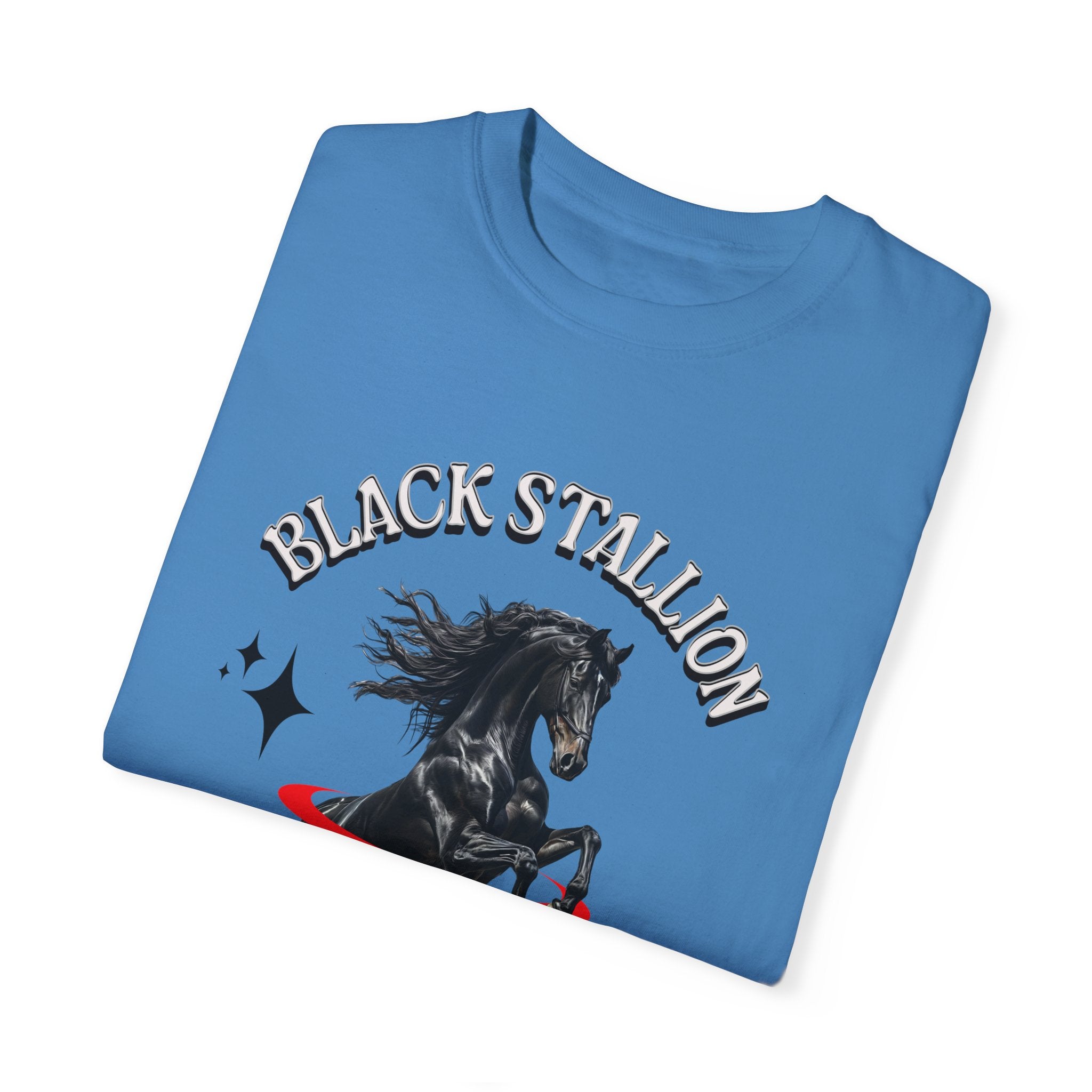 Black Stallion Unisex Garment-Dyed T-Shirt - Perfect for Horse Lovers & Equestrian Enthusiasts