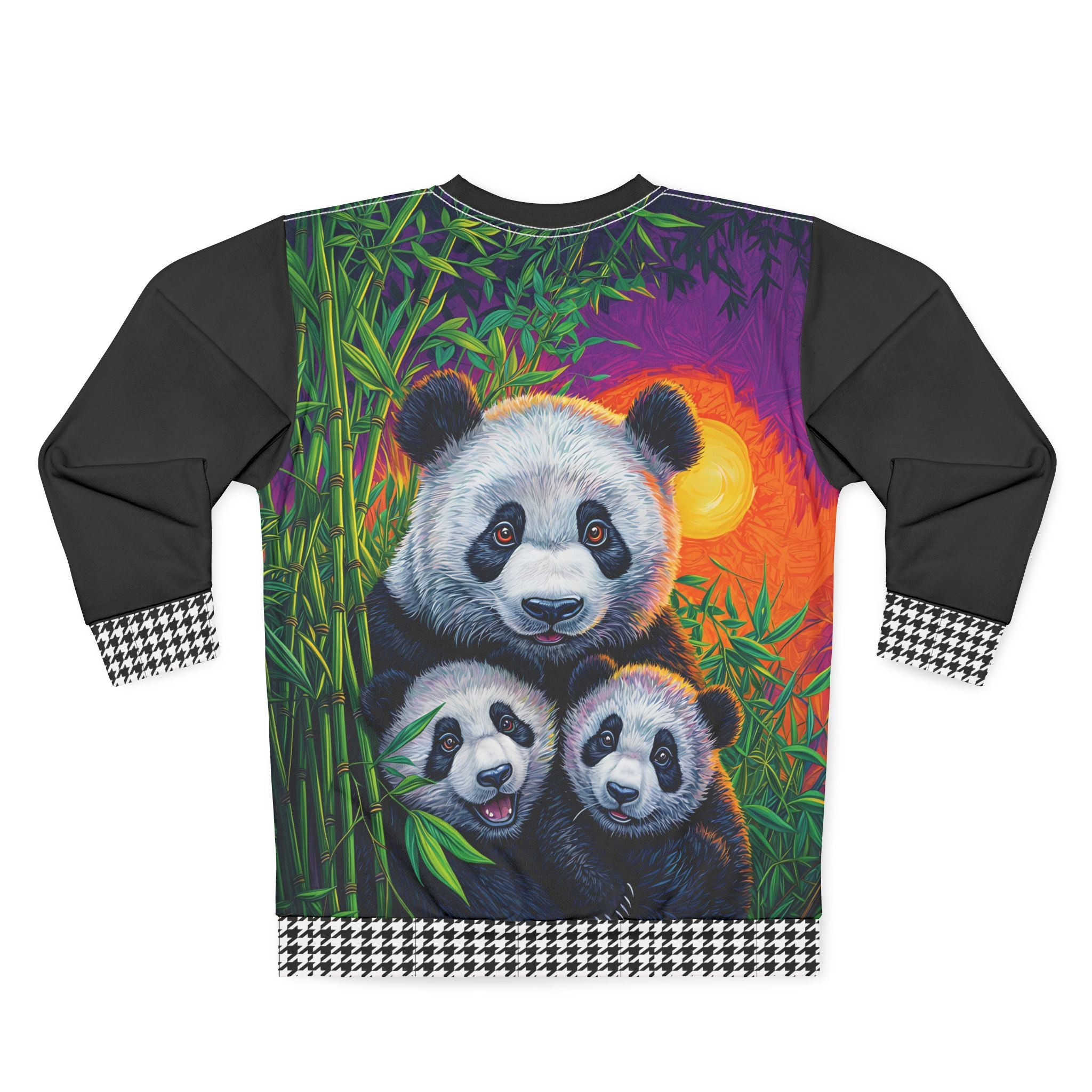 Colorful Panda Family Unisex Sweatshirt - Cozy Animal Lover Apparel