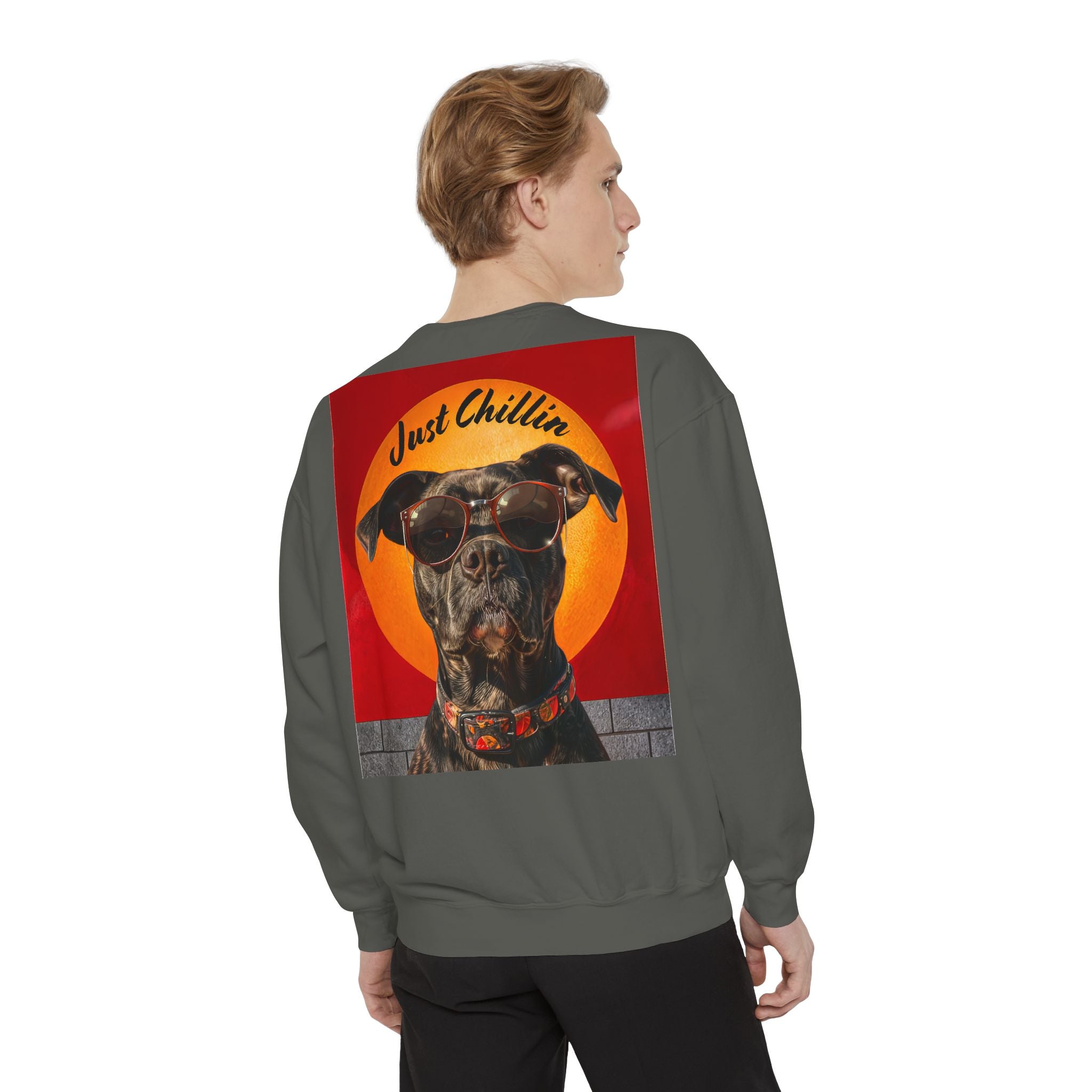 Pit Bull Terrier Dog Sunglasses Sweatshirt - Unisex Garment-Dyed