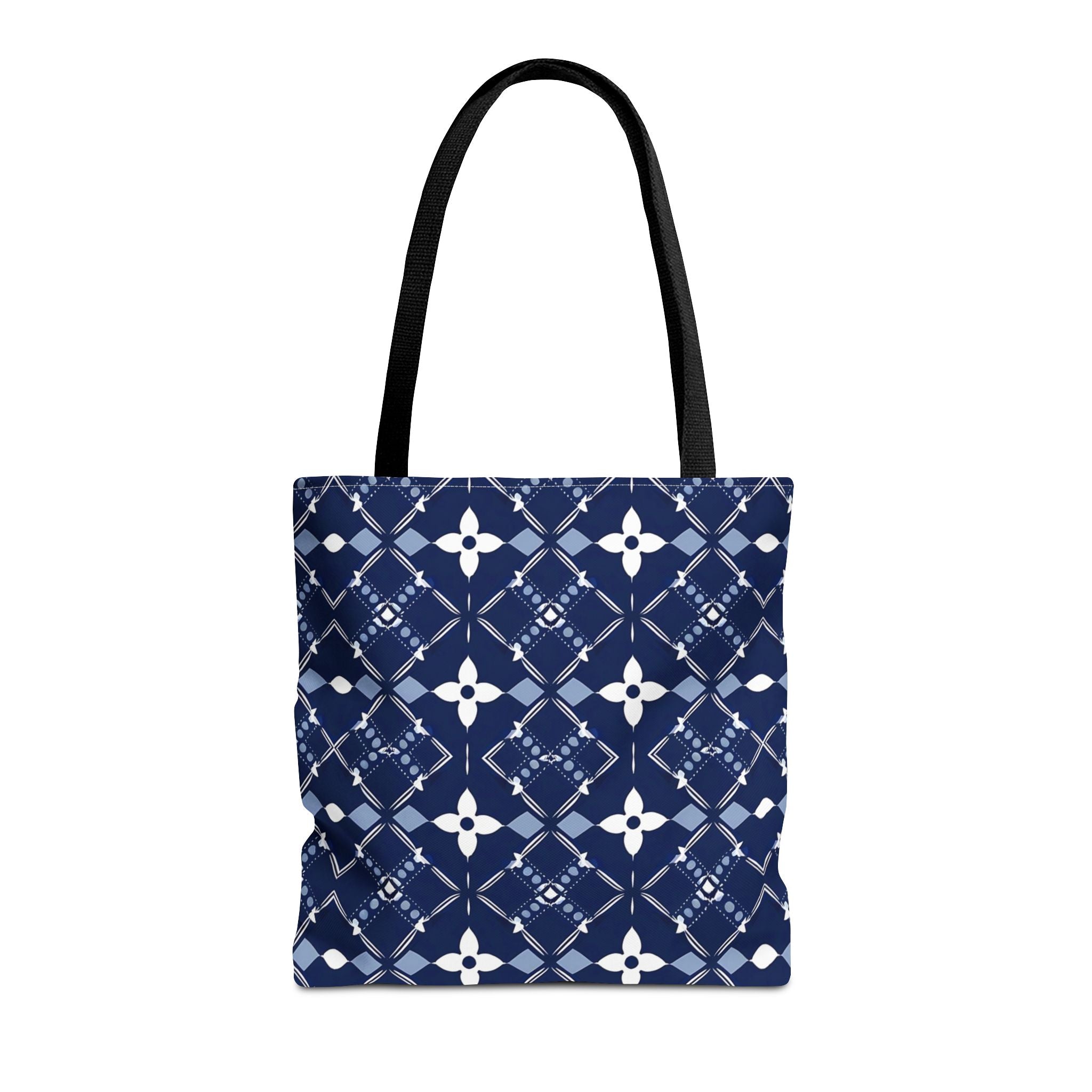 Navy Floral Pattern Tote Bag - Stylish & Versatile for Everyday Use