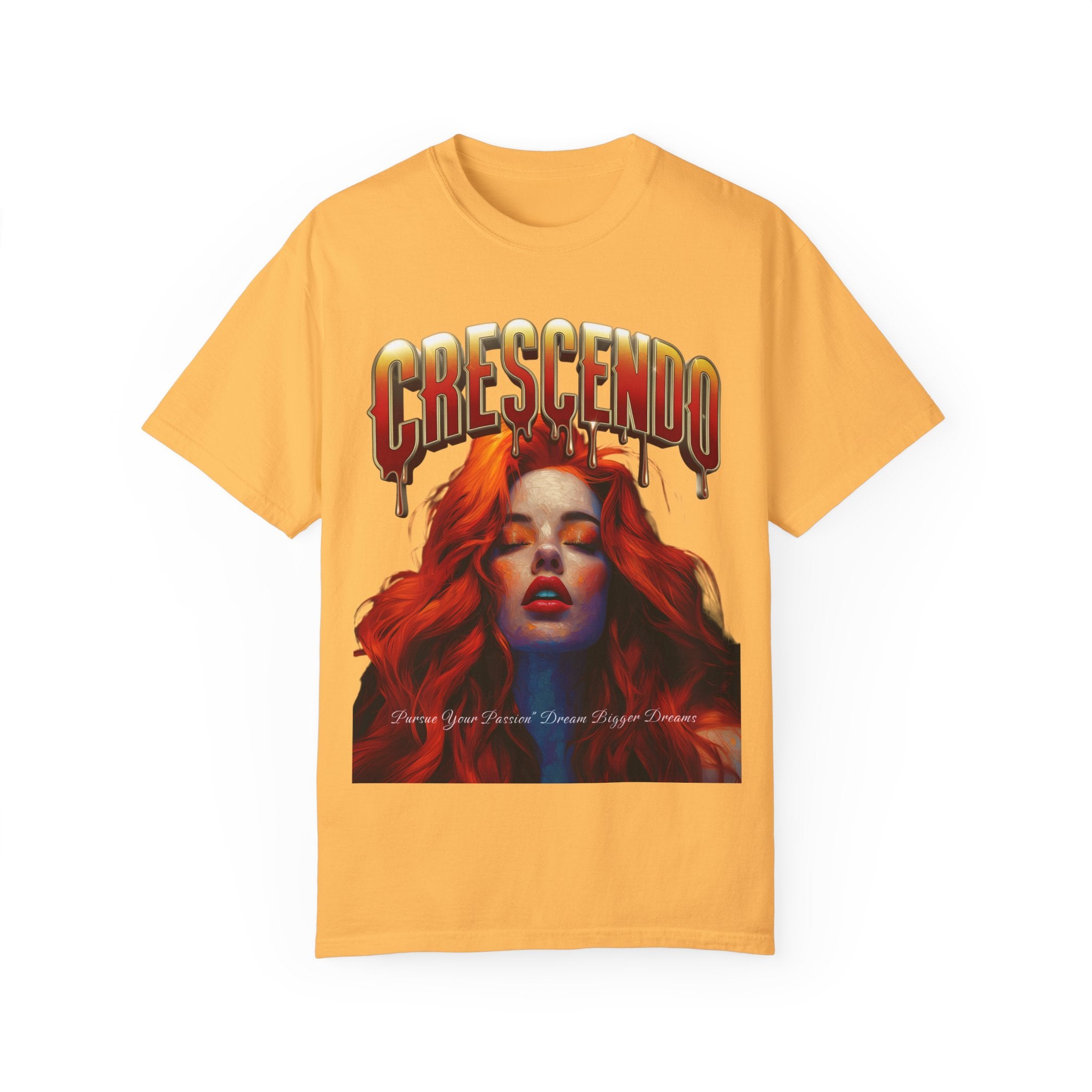 CRESCENDO a shirt with a message Take your life to the highest heights Unisex Garment-Dyed T-Shirt - Vibrant Artistic Tee