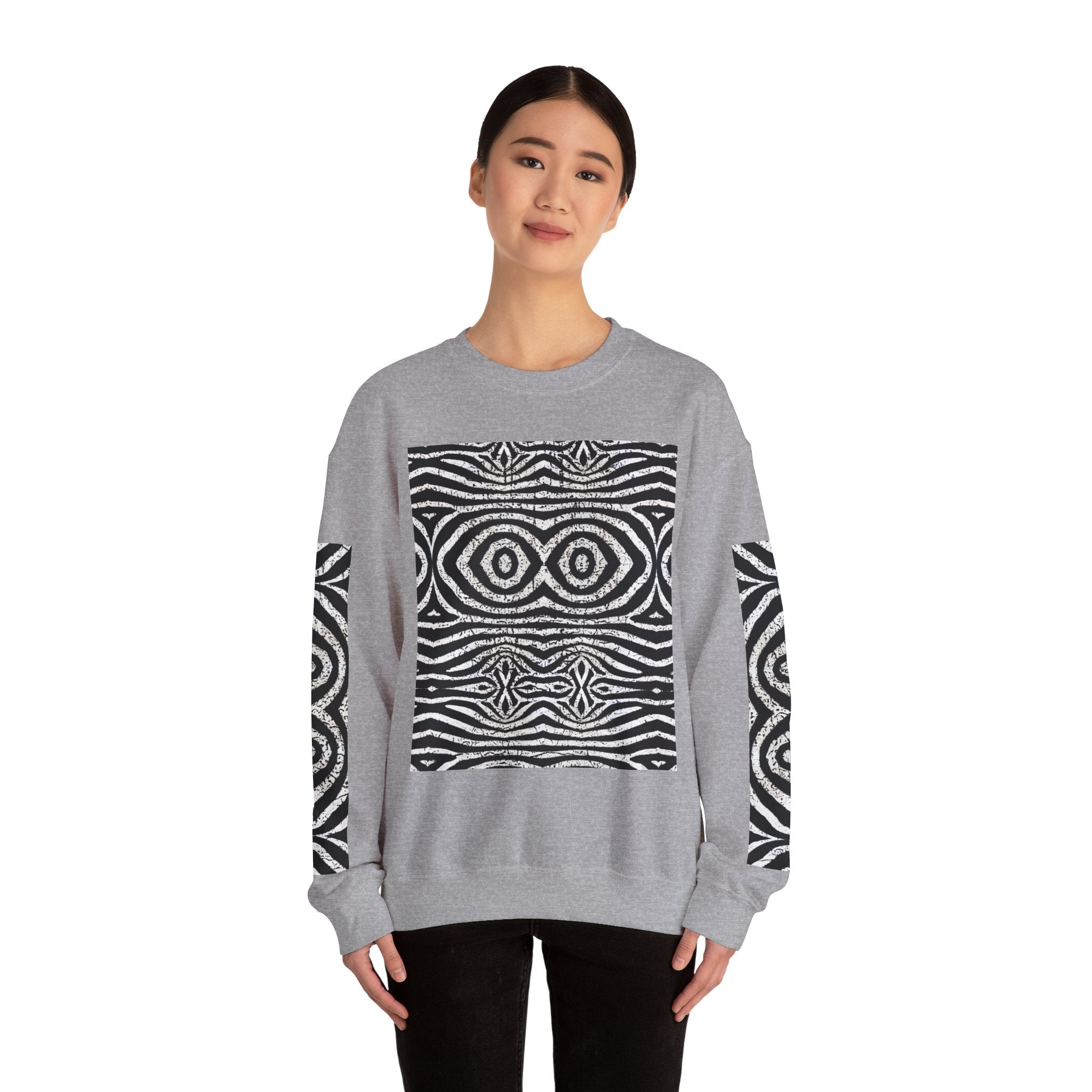 Abstract Tribal Pattern Unisex Heavy Blend Crewneck Sweatshirt