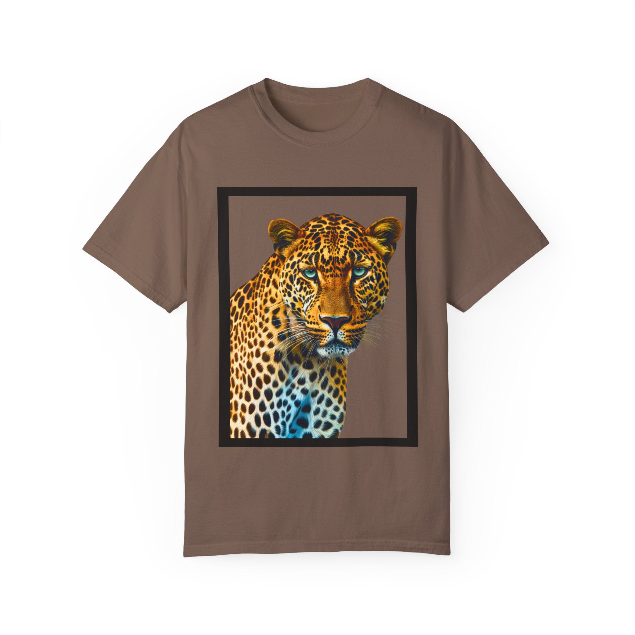 Leopard Print Unisex Garment-Dyed T-Shirt | Wild Animal Graphic Tee - Angel Body