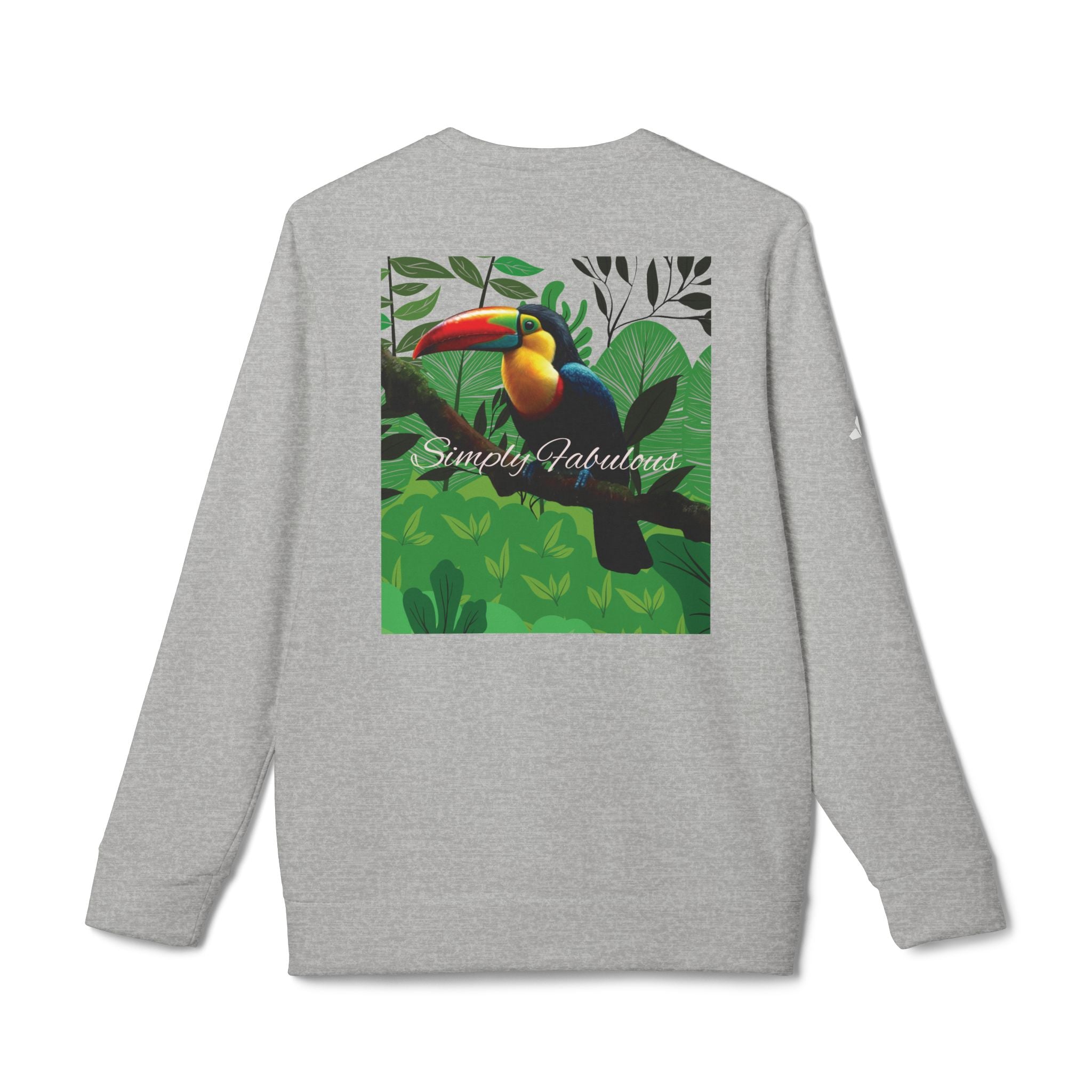 Adidas Unisex Fleece Crewneck Sweatshirt - Simply Fabulous Tropical Toucan Design