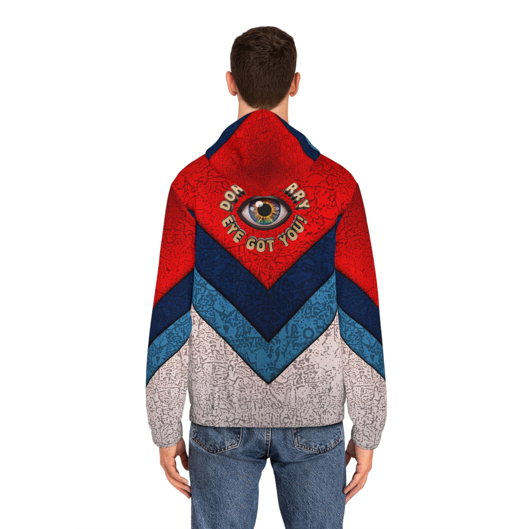 Full-Zip Hoodie Eye Got You Graphic Trendy Men's