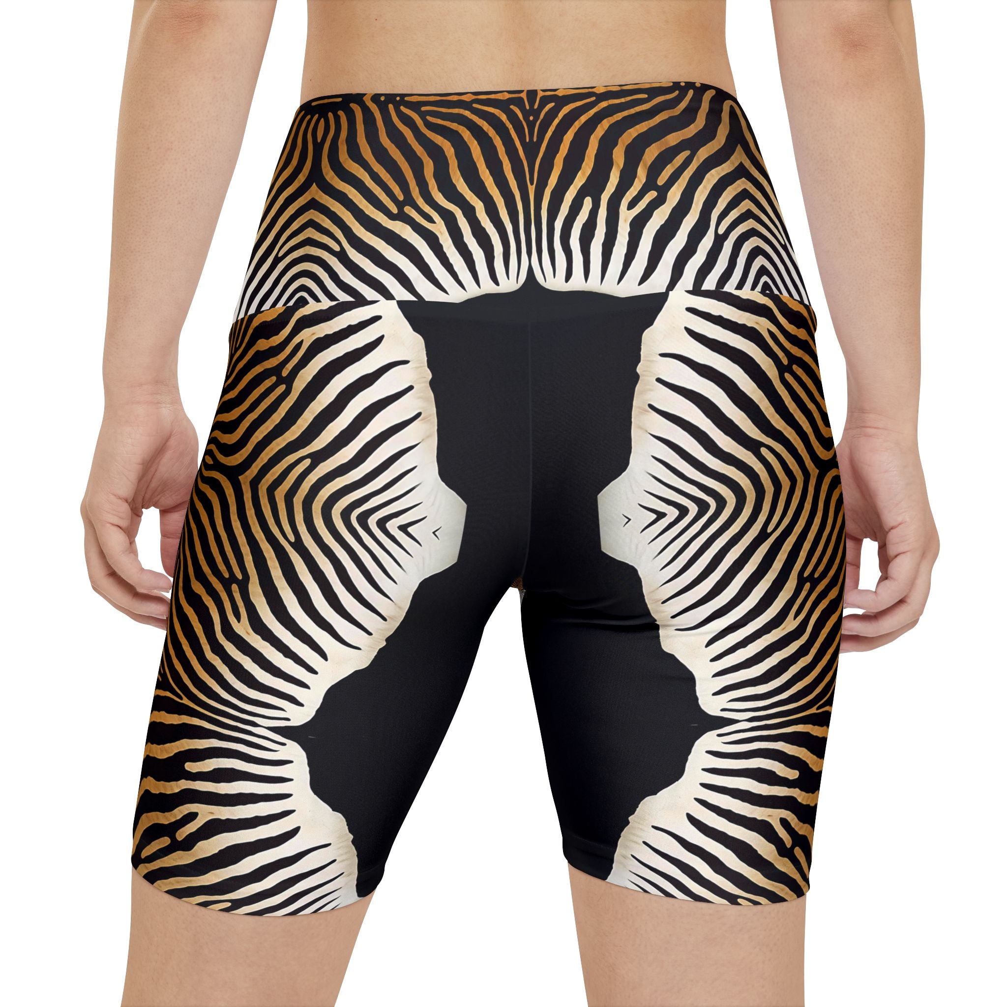 Women's Zebra  Print Workout Shorts - Stylish Activewear for Fitness Enthusiasts