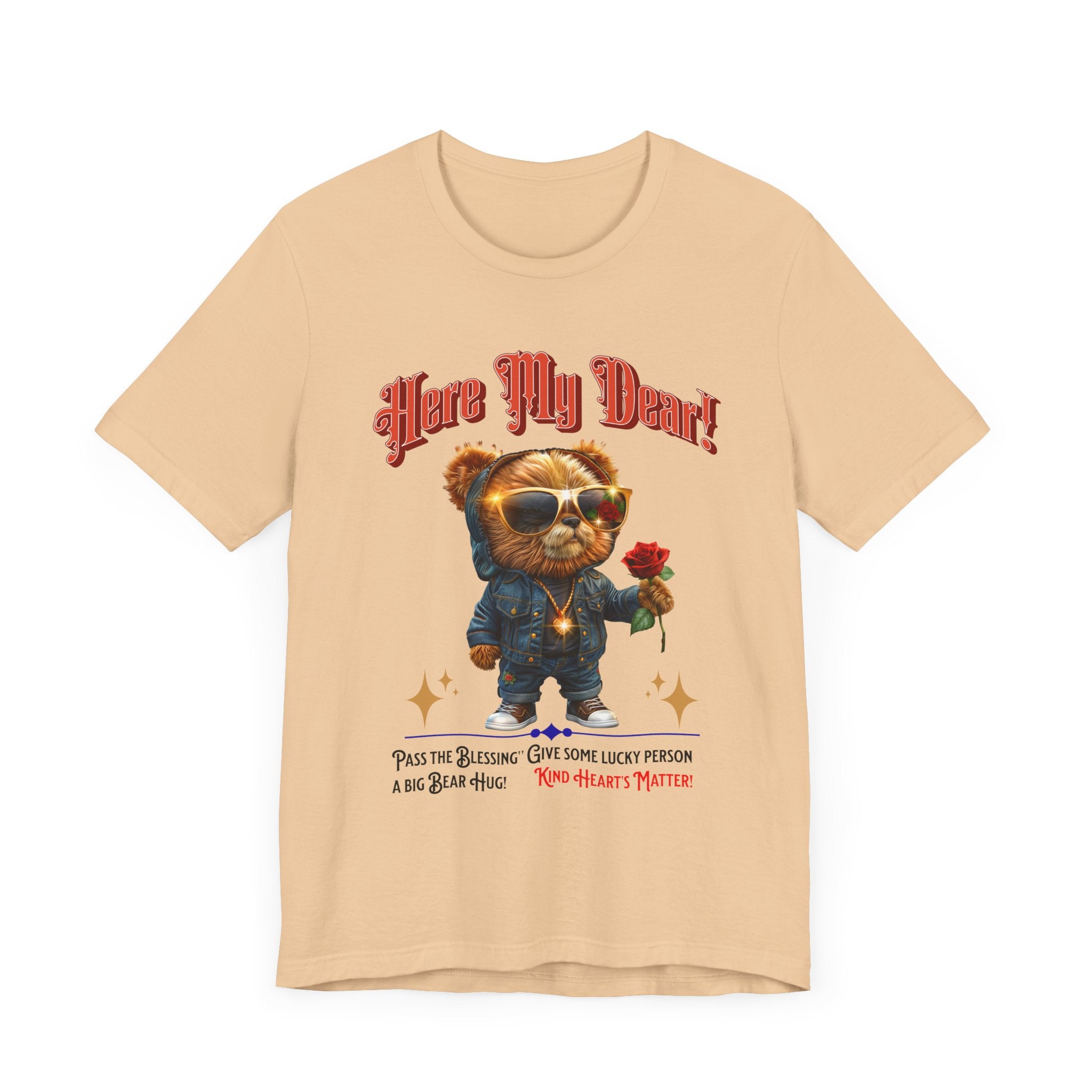 Teddy Bear Red Rose T-Shirt - Fun Cool Unisex Tee