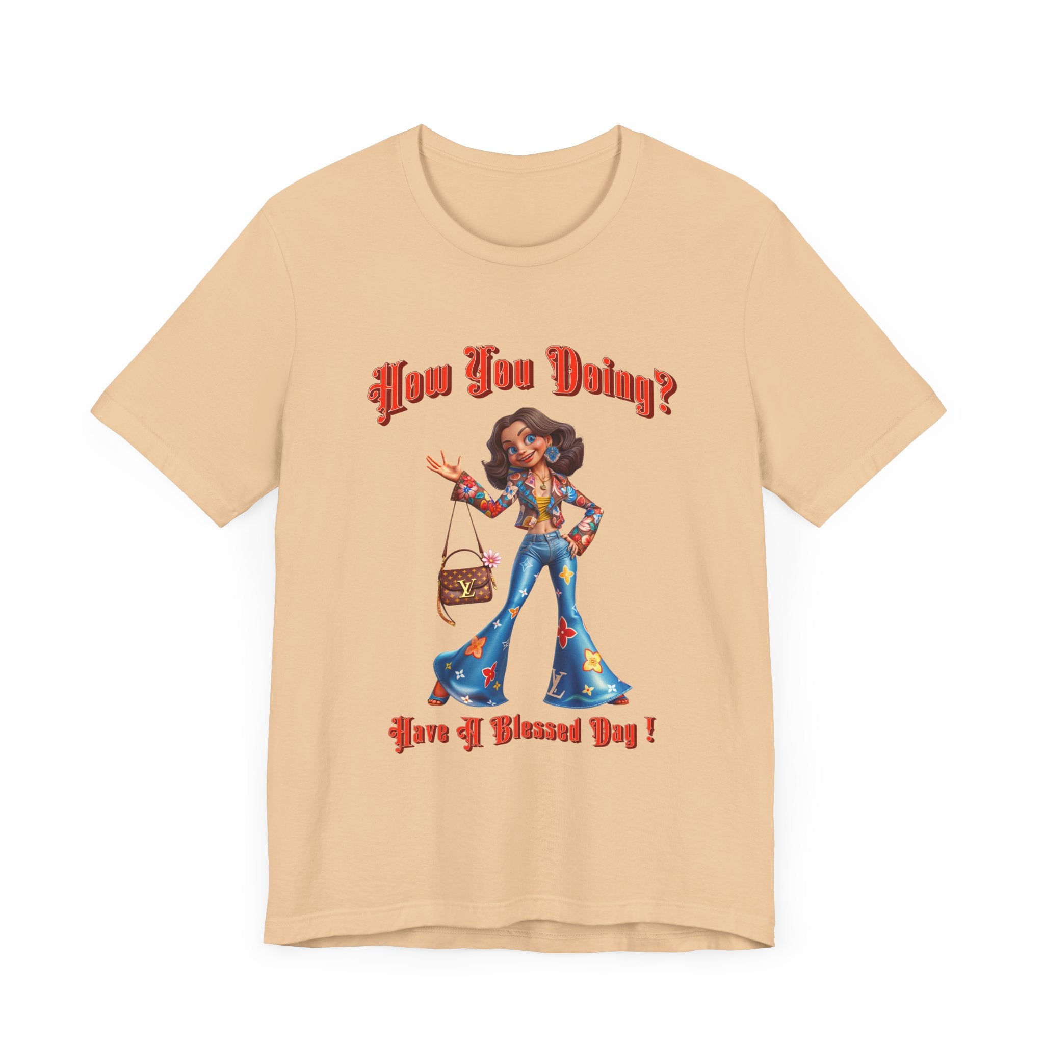 How You Doing Unisex Tee - Happy Young Lady Greeting Design