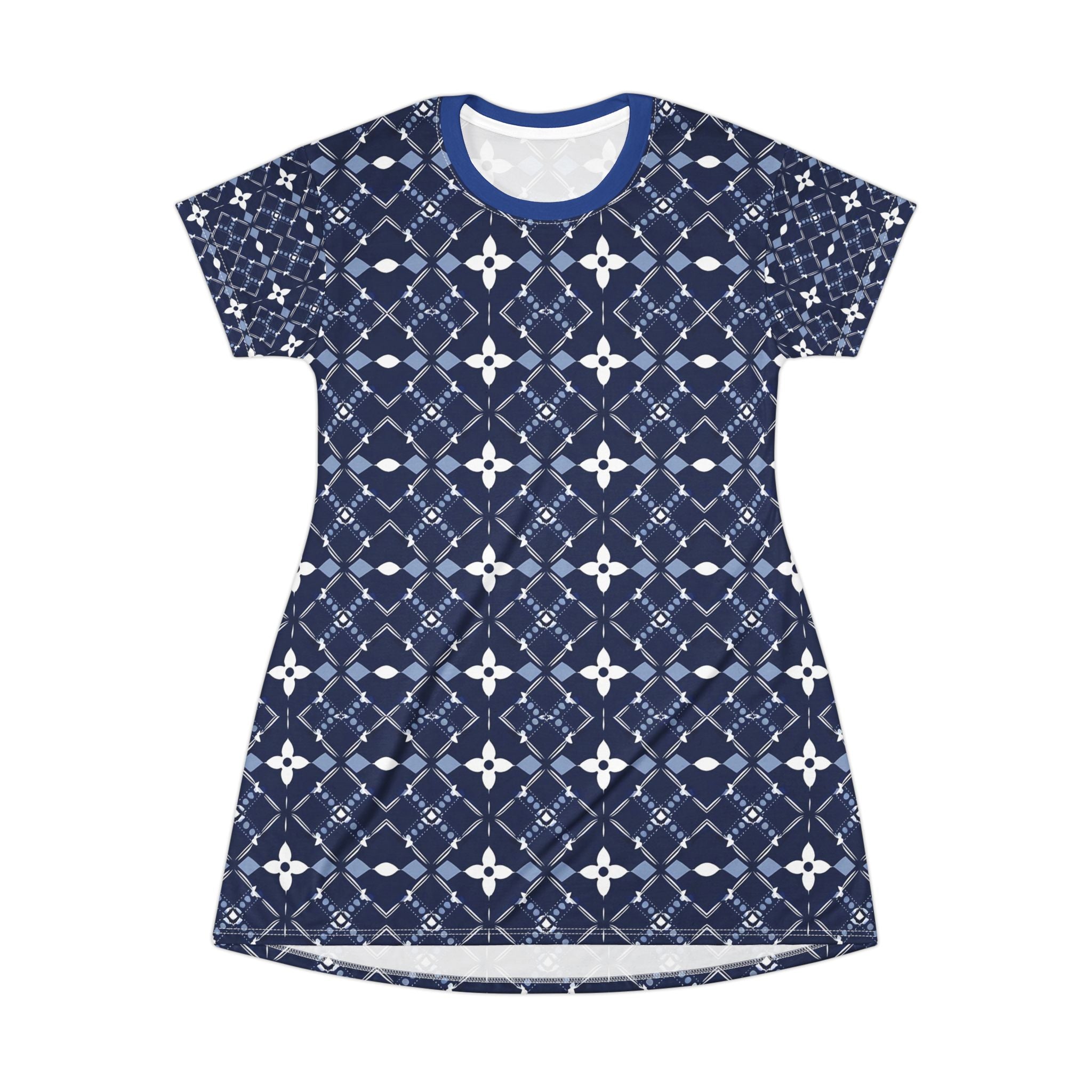 Navy Floral T-Shirt Dress for Casual Comfort