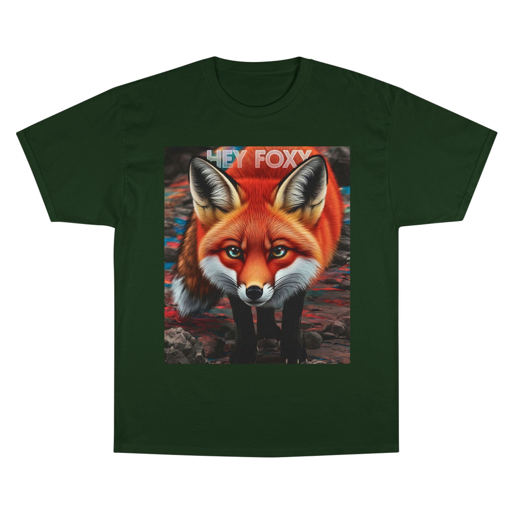 Hey Foxy Champion T-Shirt – Cute Fox Graphic Tee for Nature Lovers