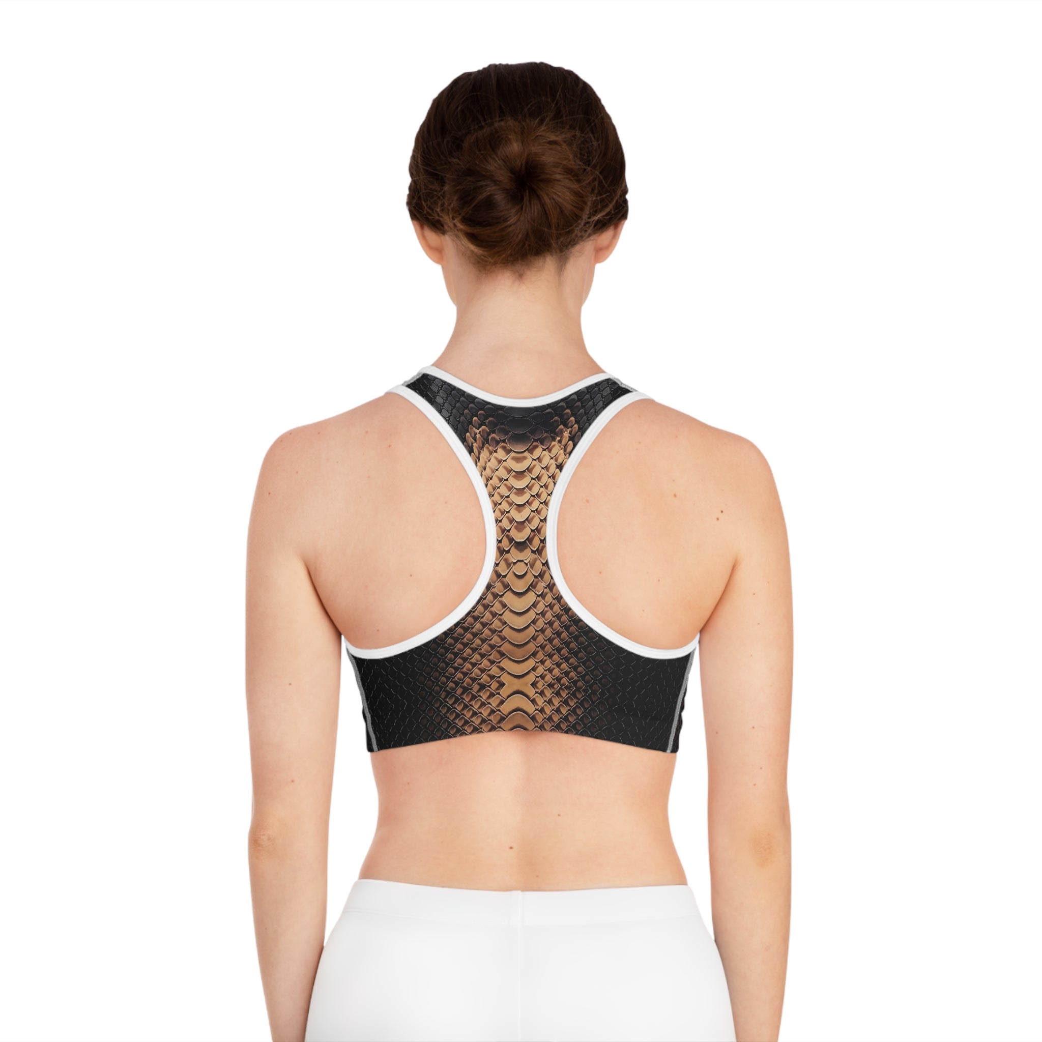 Stylish Snakeskin Sports Bra | Trendy Activewear for Fitness Lovers