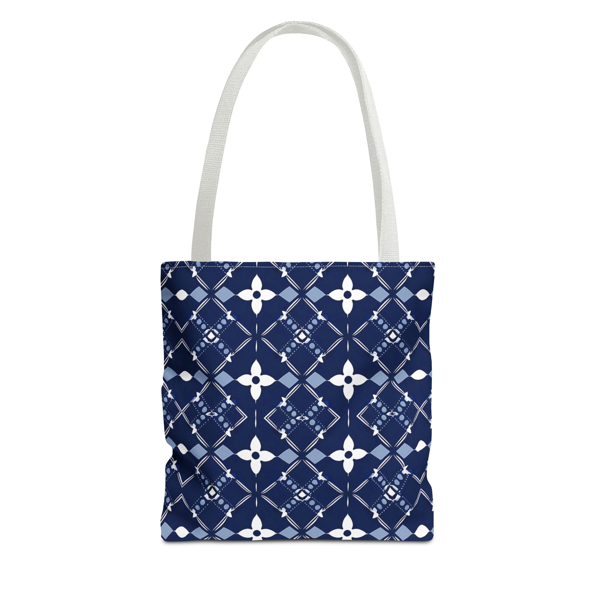 Navy Floral Pattern Tote Bag - Stylish & Versatile for Everyday Use