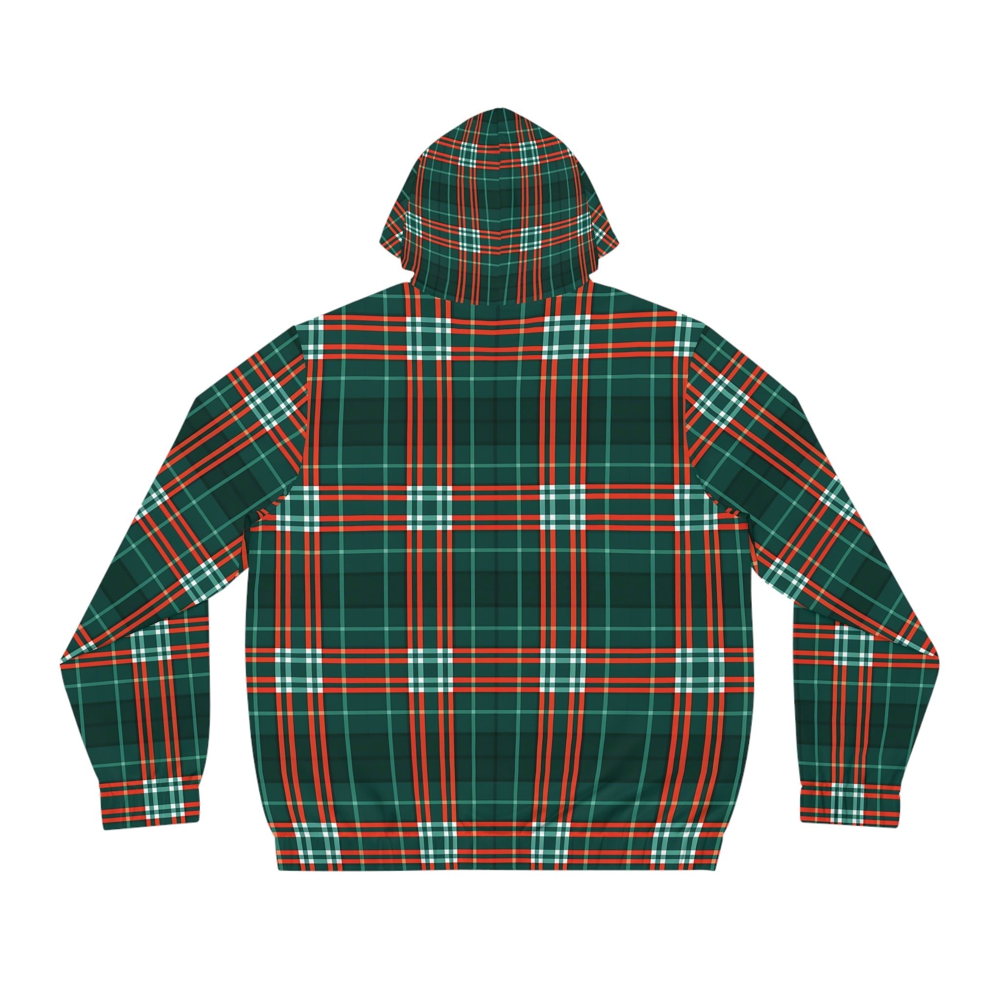 New Plaid print Full - Zip Hoodie for 2025 - Stylish Green and Orange Design for Cozy Winter to spring Wear - Angel Body